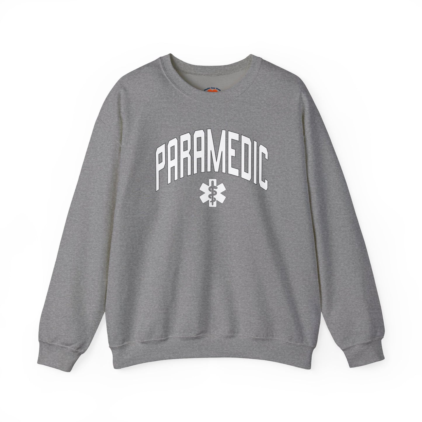 Varstity Paramedic Crewneck Sweatshirt-Graphite Heather-Health Gear Shop