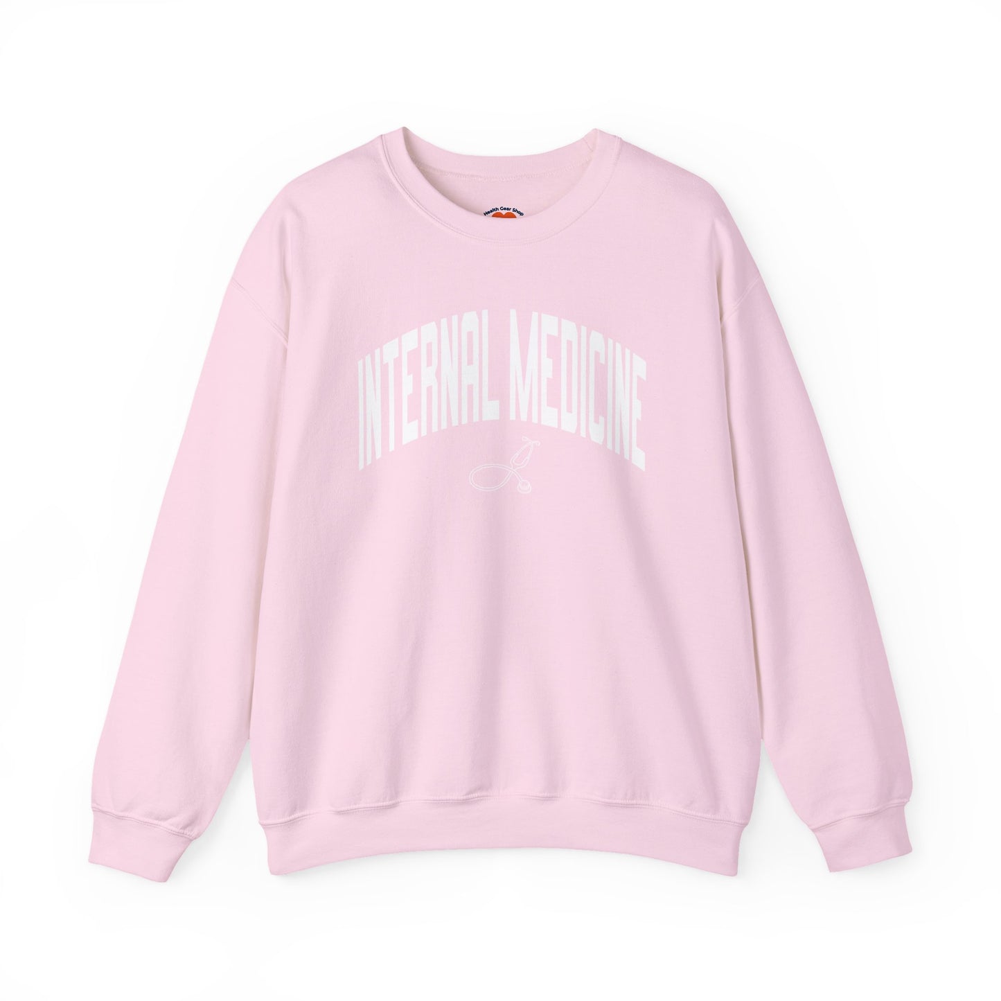 Varsity Internal Medicine Crewneck Sweatshirt-Light Pink-Health Gear Shop