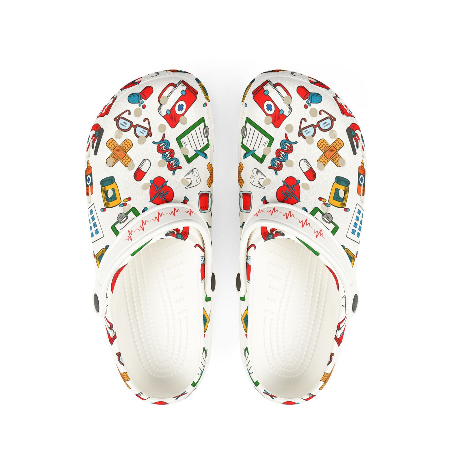 Medical Motif EVA Foam Rubber Clogs – Lightweight Shoes for Healthcare Workers