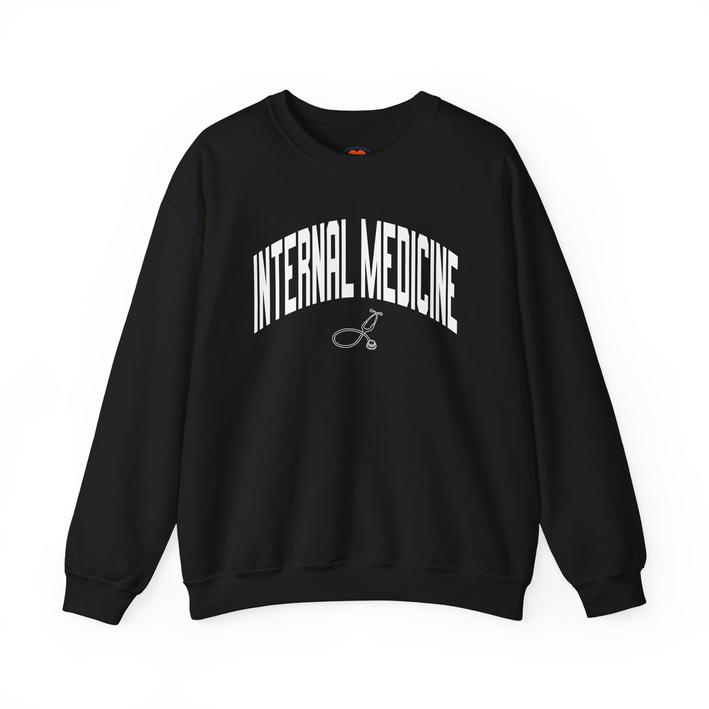 Varsity Internal Medicine Crewneck Sweatshirt-Black-Health Gear Shop
