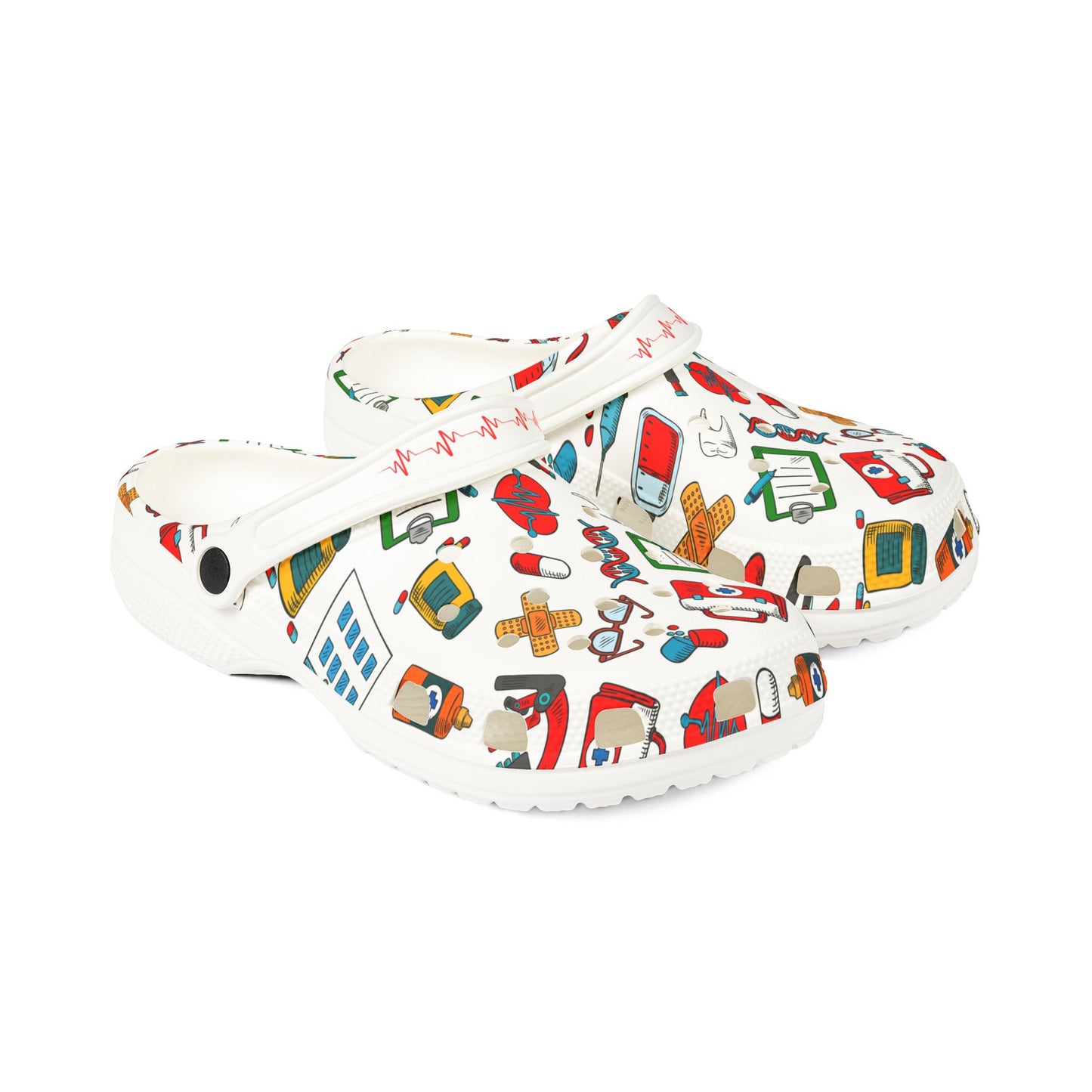 Medical Motif EVA Foam Rubber Clogs – Lightweight Shoes for Healthcare Workers