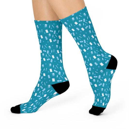 Bedside Nurse RN Cushioned Crew 3/4 Length Sock-Health Gear Shop