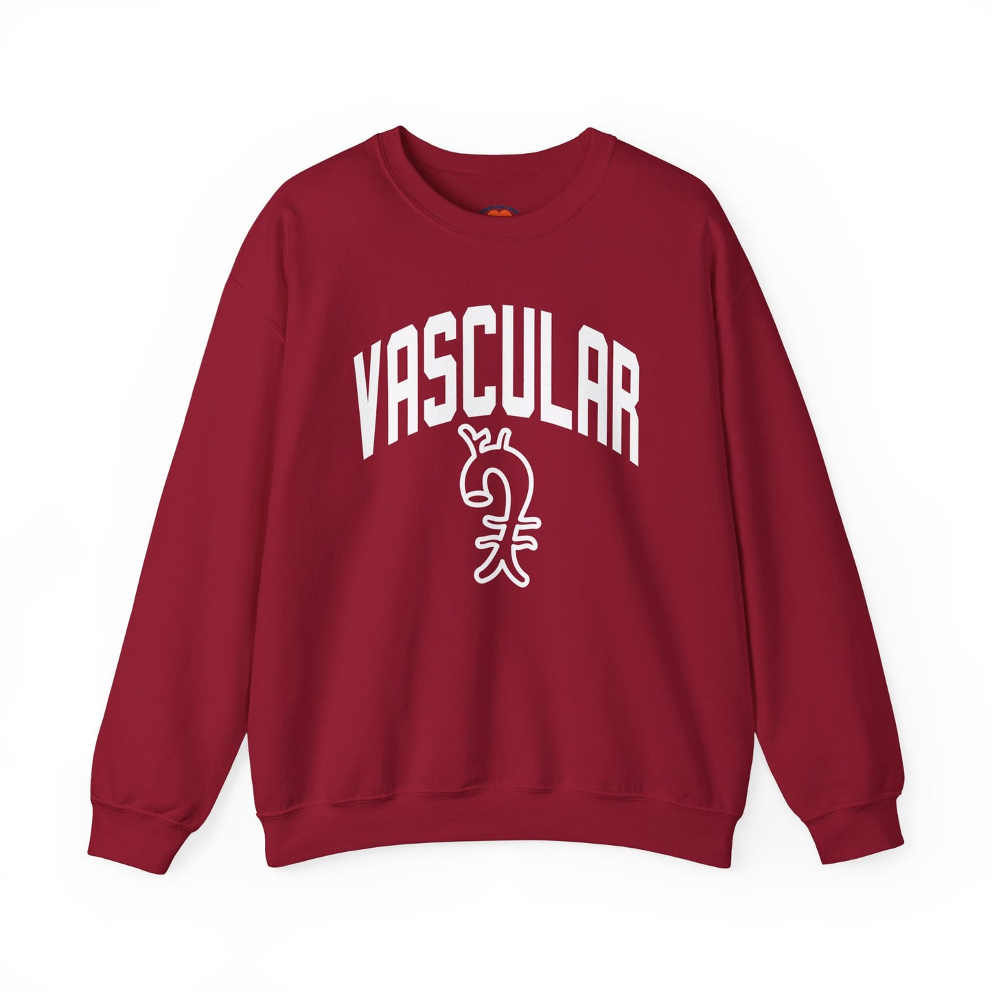Varsity Vascular Surgery Crewneck Sweatshirt-Cardinal Red-Health Gear Shop