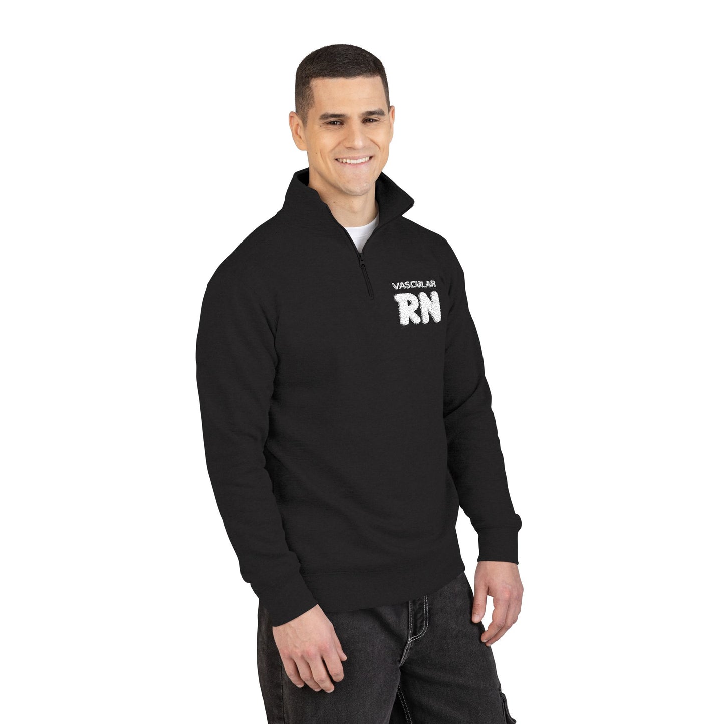 Vascular RN Embroidered Fleece Quarter-Zip Pullover