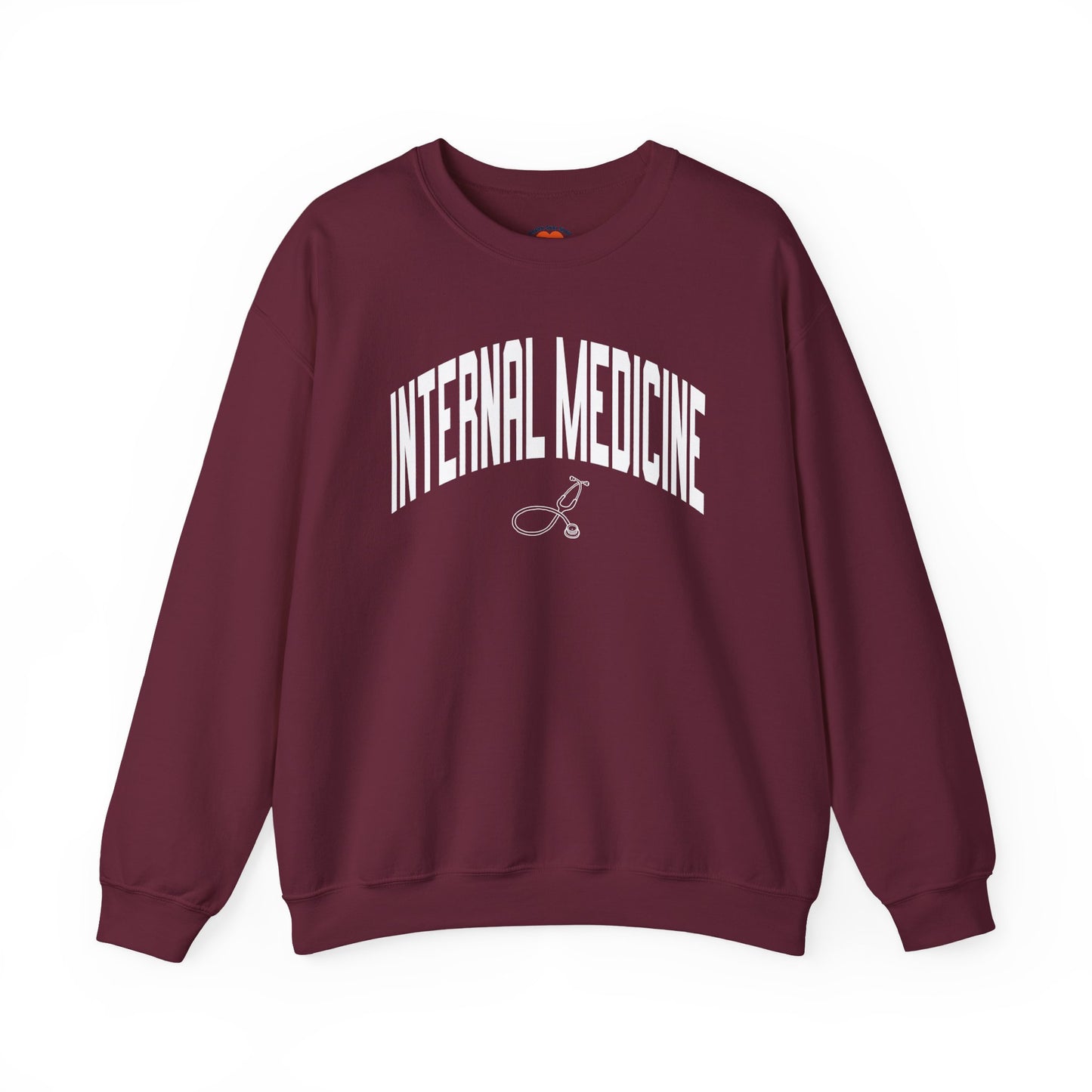 Varsity Internal Medicine Crewneck Sweatshirt-Maroon-Health Gear Shop