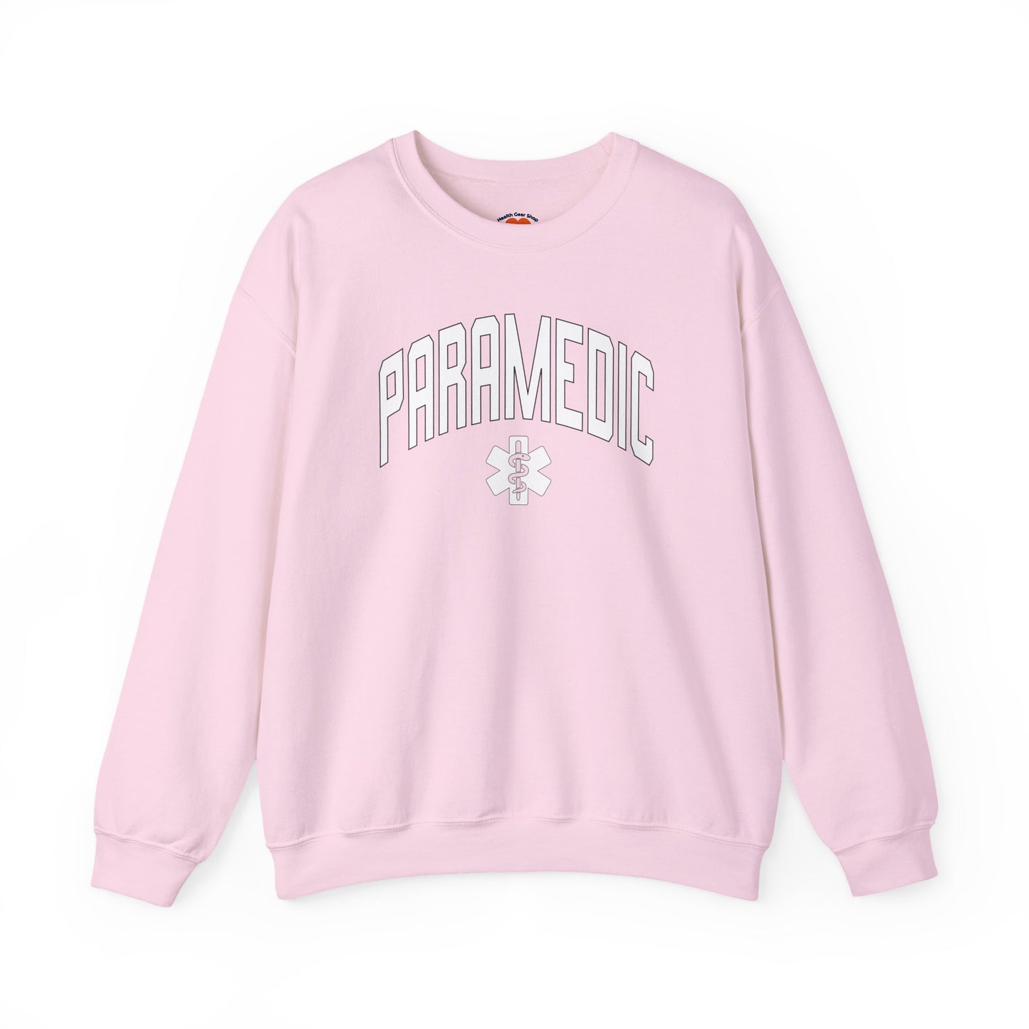 Varstity Paramedic Crewneck Sweatshirt-Light Pink-Health Gear Shop