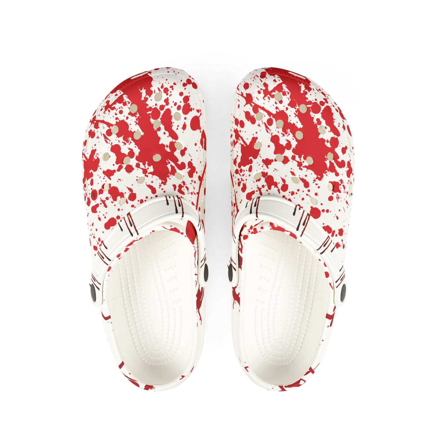 Red Splatter EVA Foam Rubber Clogs