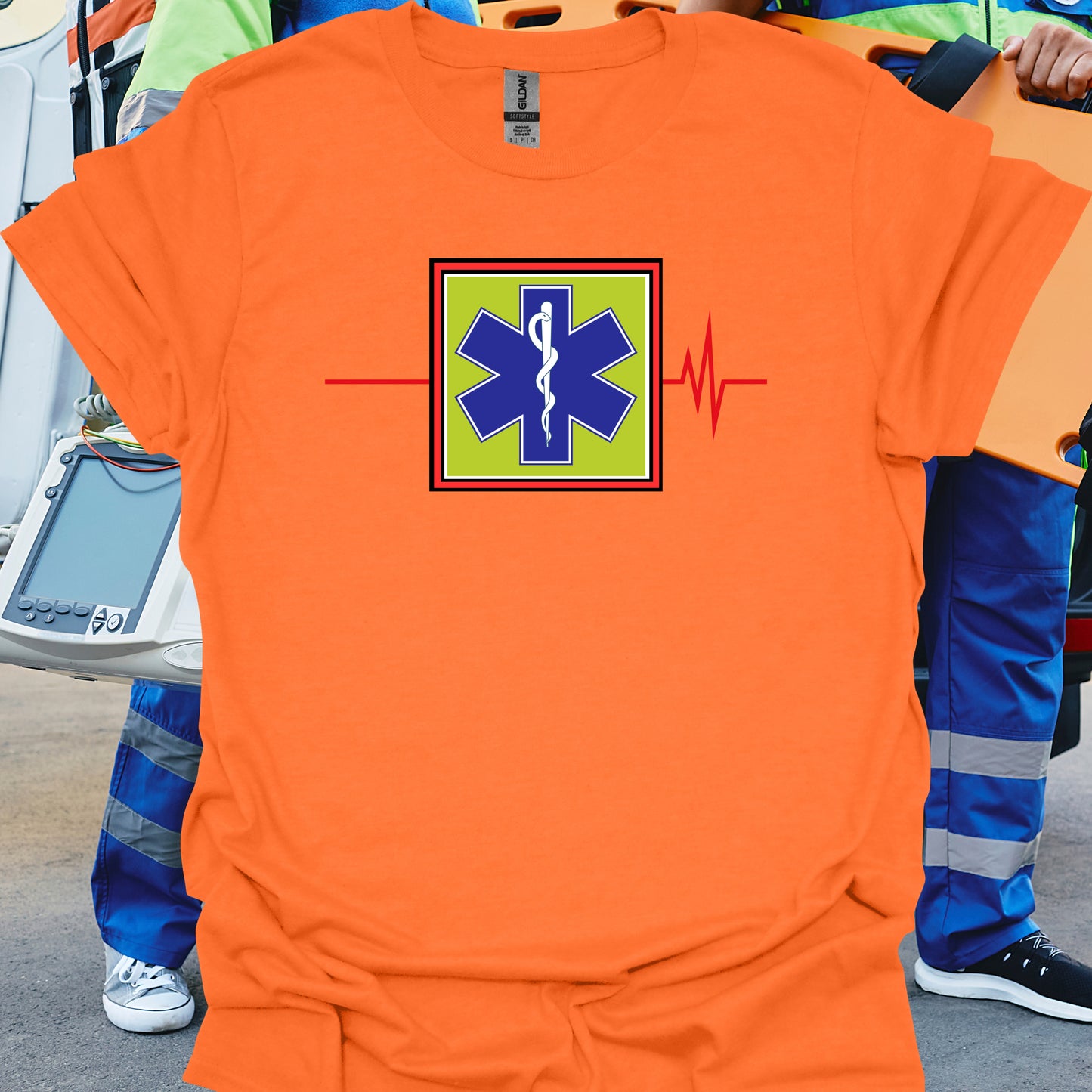 EMS EMT Paramedic First Responder EKG T-Shirt-Orange-Health Gear Shop