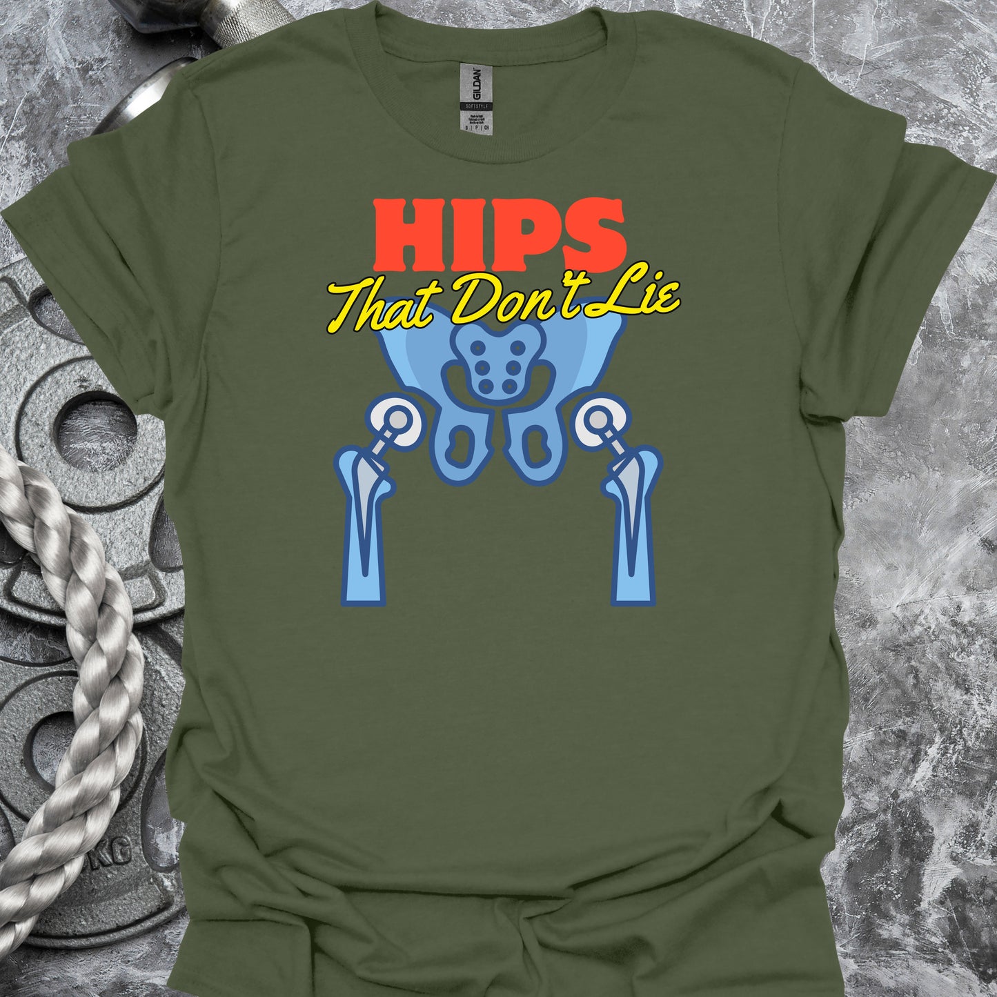Hip Surgery Replacement Recovery T-Shirt – Celebrate Healing in Military Green – funny medical t-shirt, nurse and doctor gift for healthcare