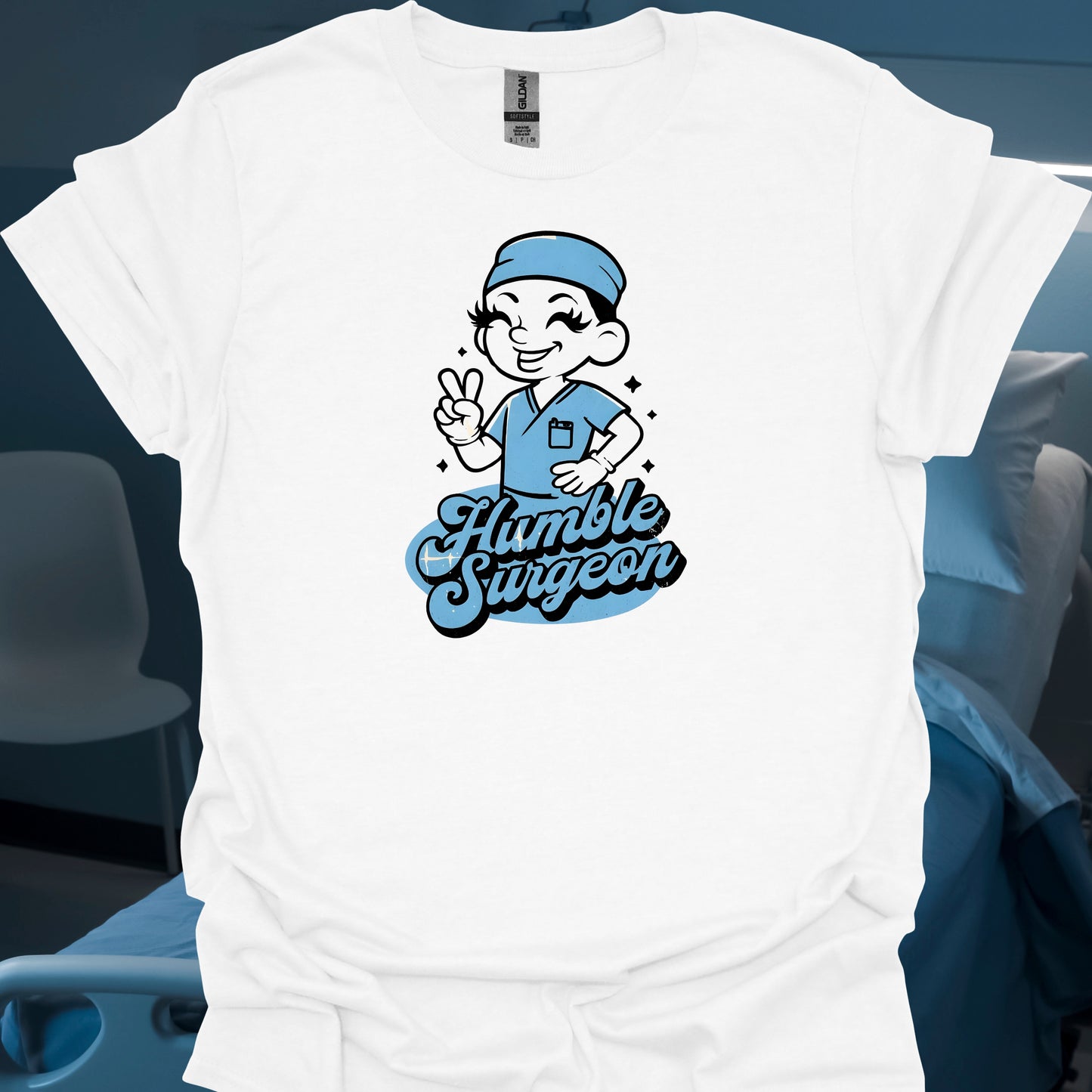 Humble Surgeon Surgery T-Shirt in White – funny medical t-shirt, nurse and doctor gift for healthcare