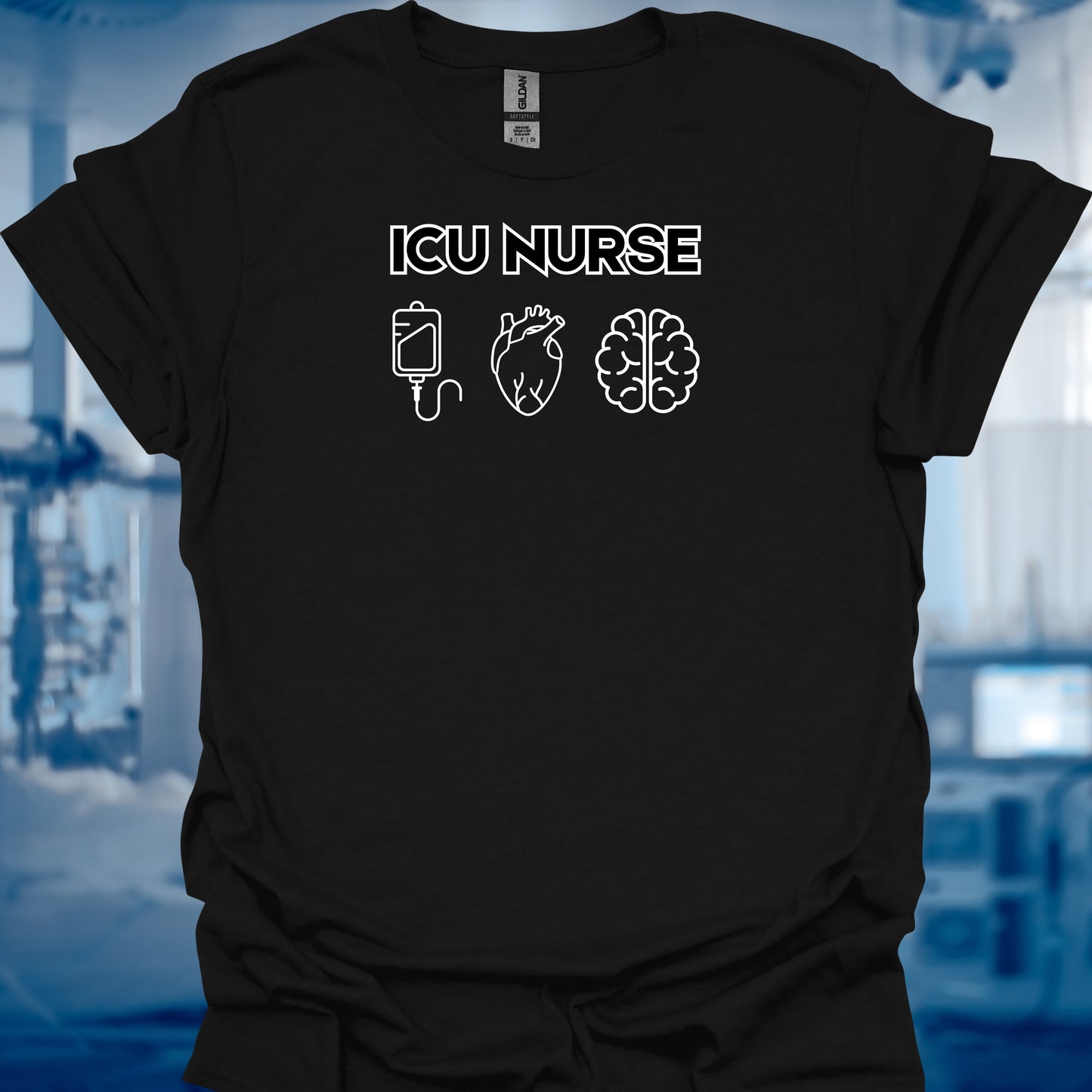 ICU Nurse Healthcare Medical T-shirt-Black-Health Gear Shop