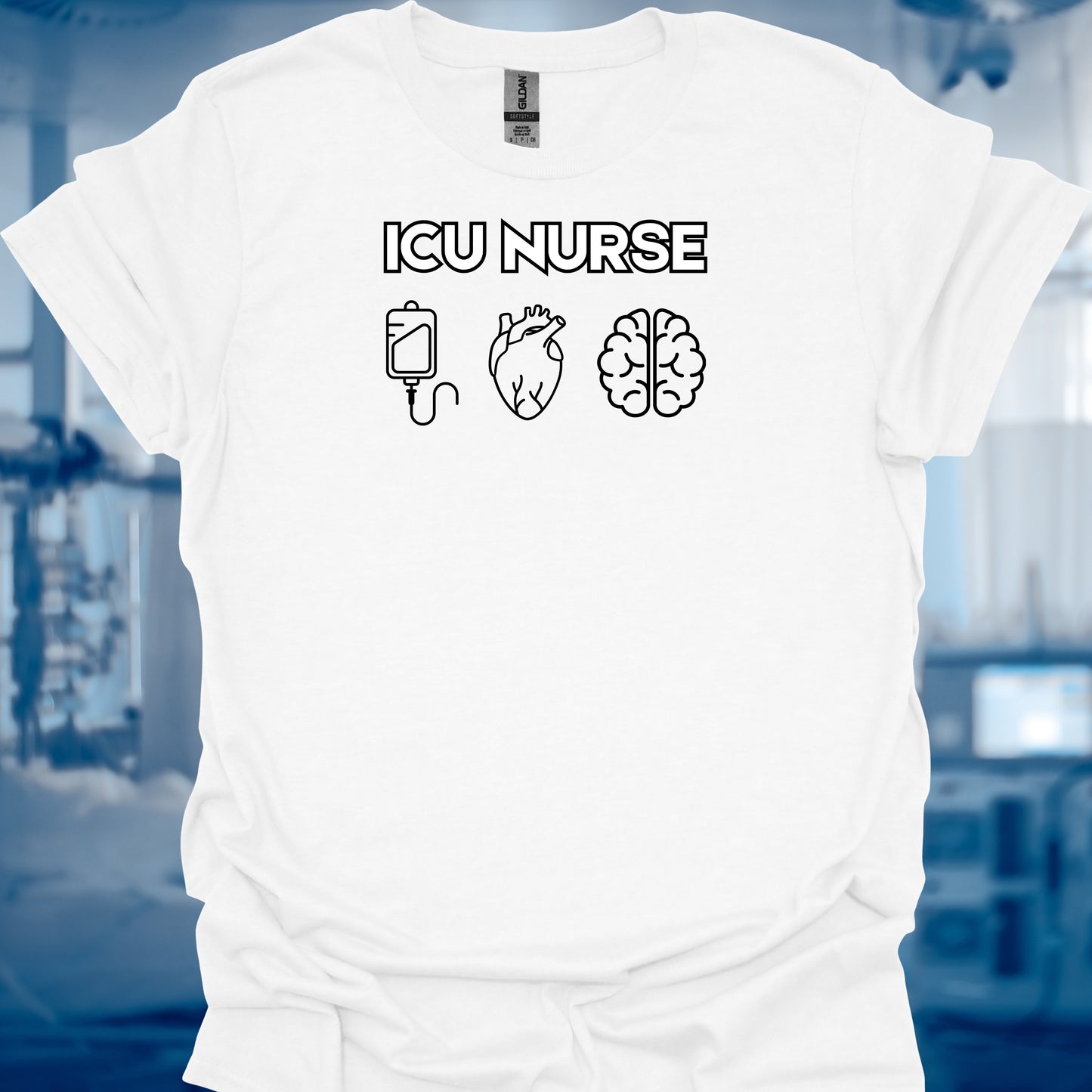 ICU Nurse Healthcare Medical T-shirt-White-Health Gear Shop