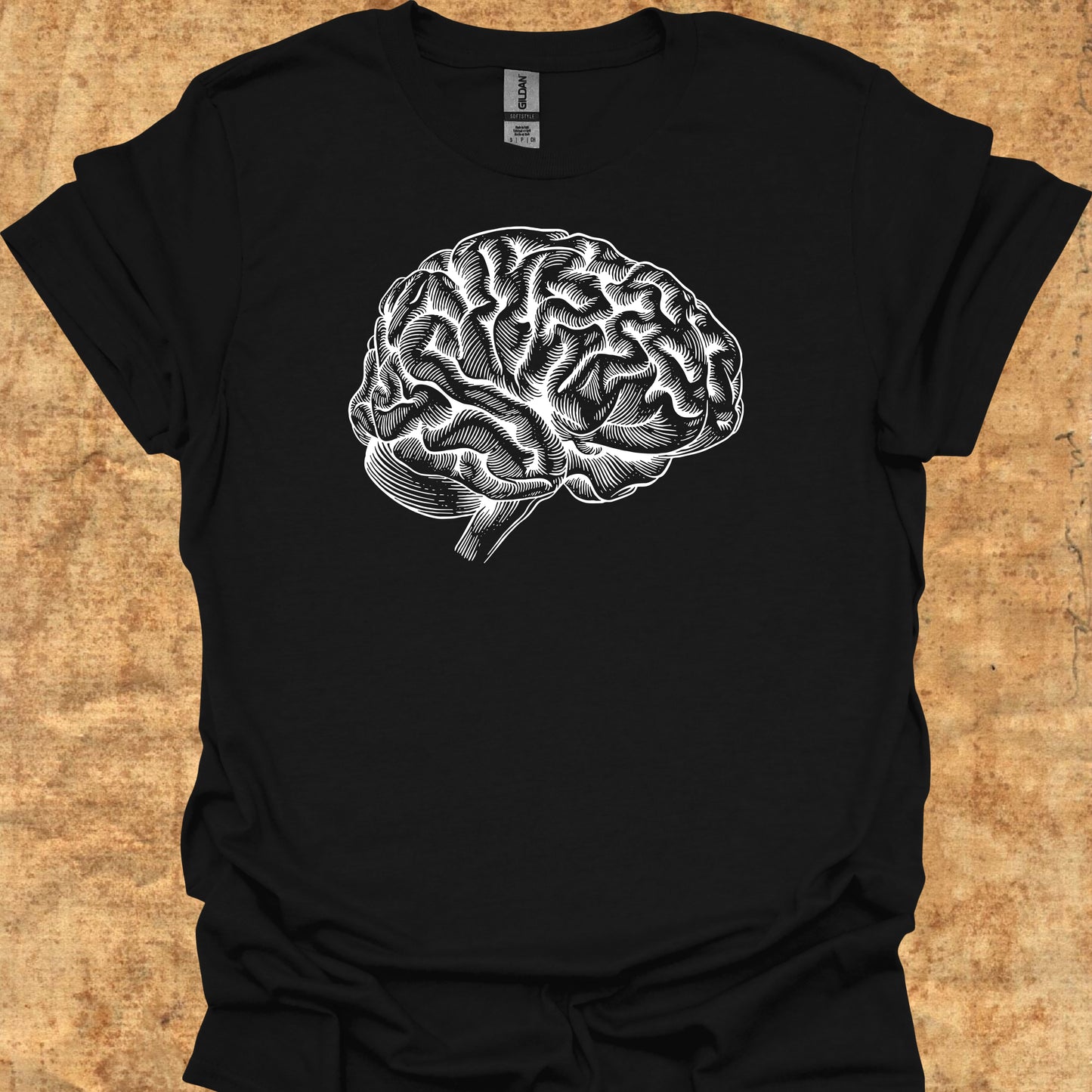 Minimalist Brain Anatomy Neurology T-Shirt for Neurologists & Neuro Care-Black-Health Gear Shop