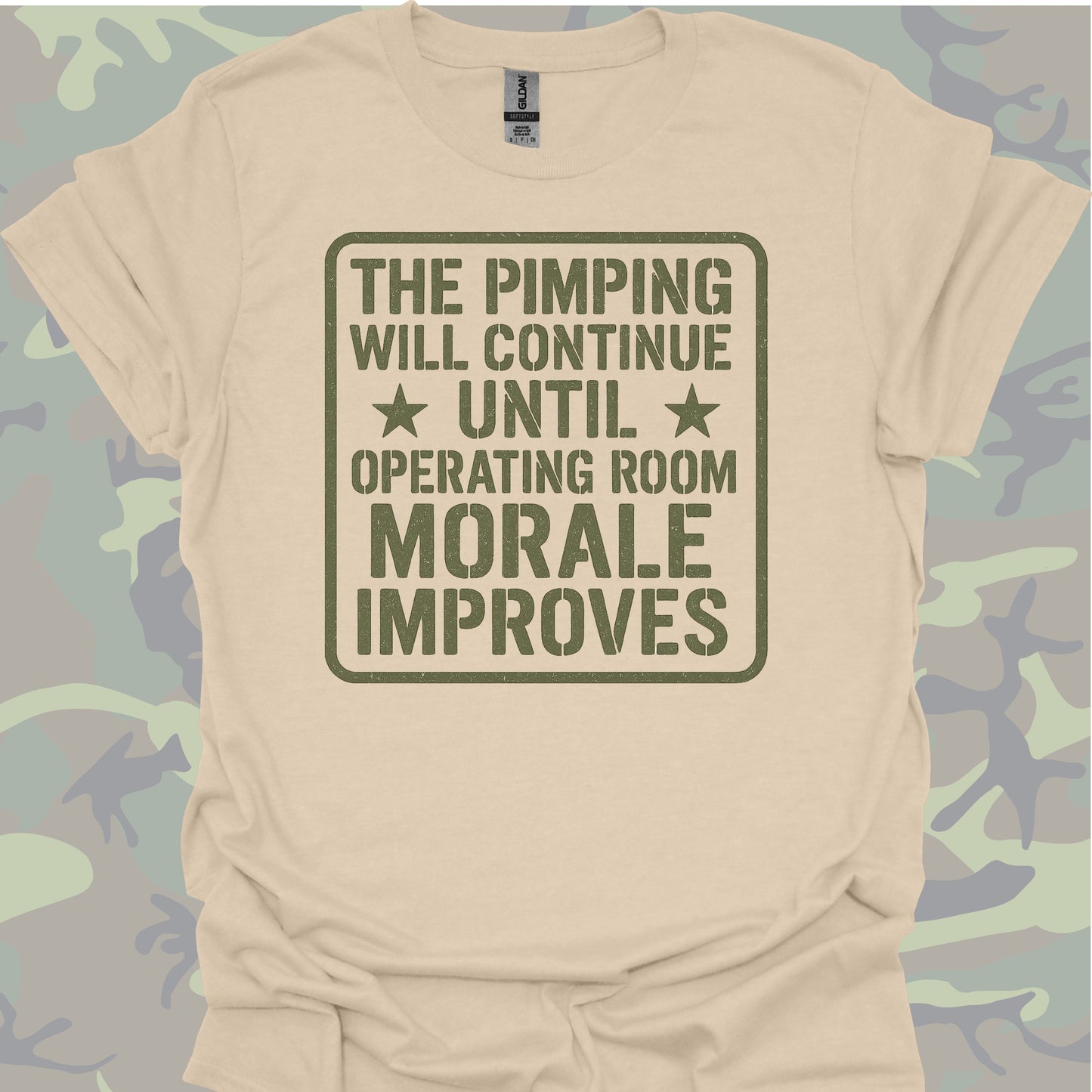Surgery Resident Military Style Medical Humor T-Shirt-Sand-Health Gear Shop