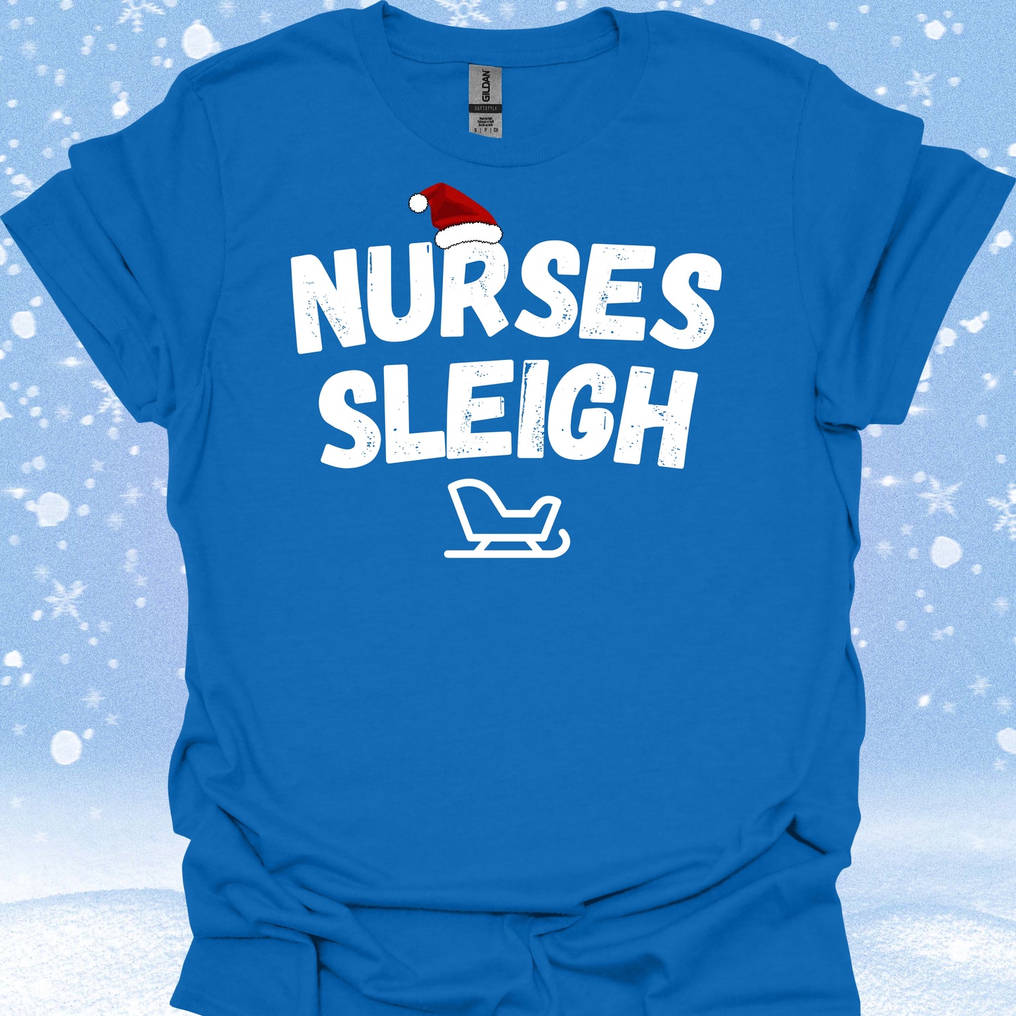 Nurses Sleigh Nurse Christmas Holiday Gift T-Shirt in Royal – funny medical t-shirt, nurse and doctor gift for healthcare
