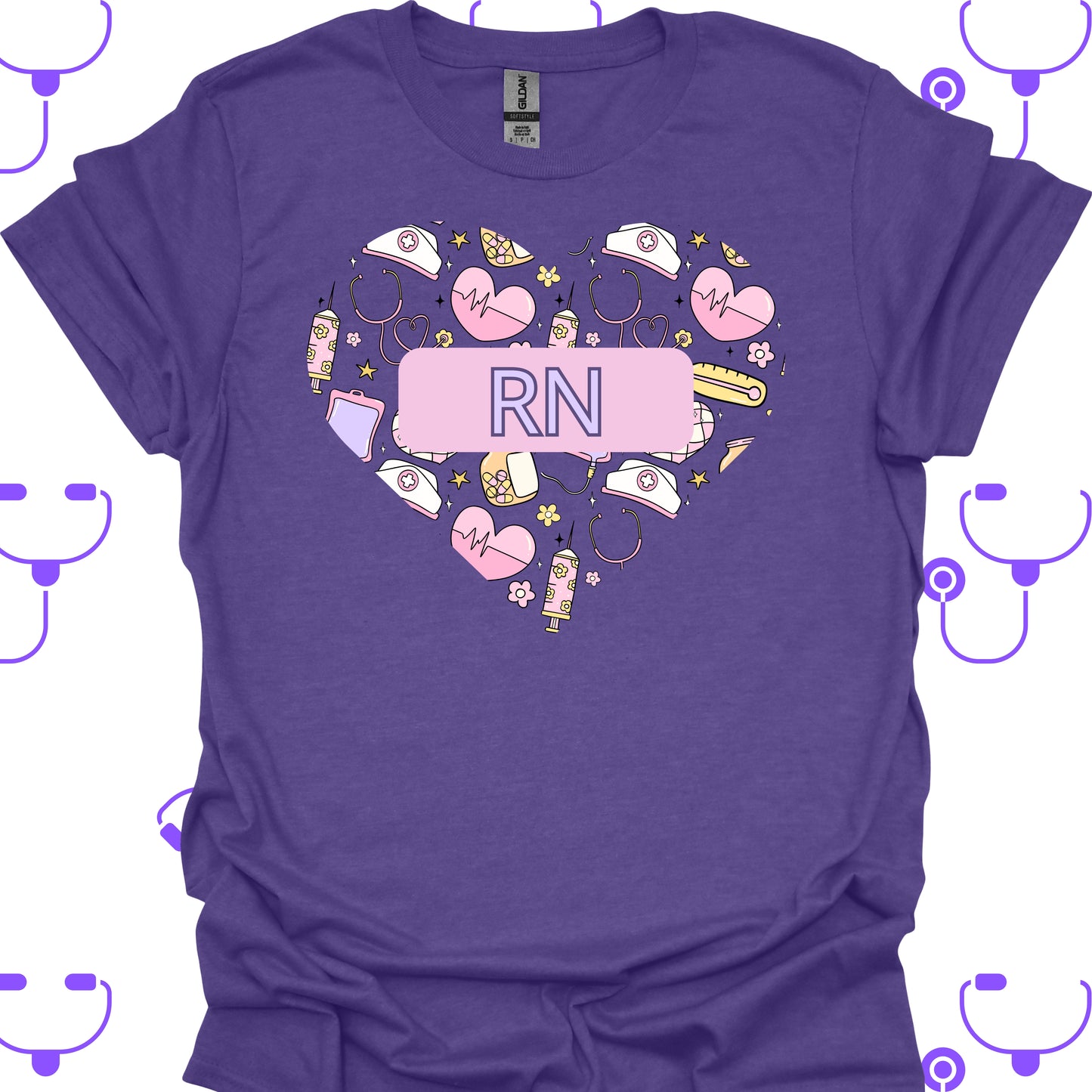Registered Nurse RN Heart Medical T-Shirt in S – funny medical t-shirt, nurse and doctor gift for healthcare