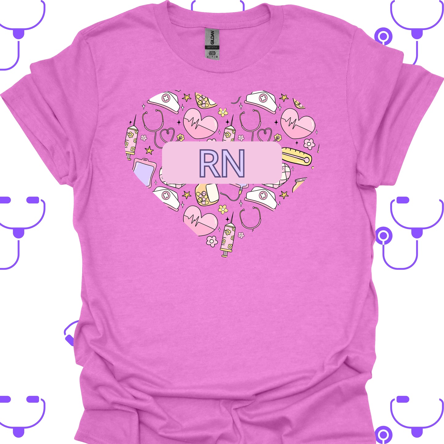 Registered Nurse RN Heart Medical T-Shirt in S – funny medical t-shirt, nurse and doctor gift for healthcare
