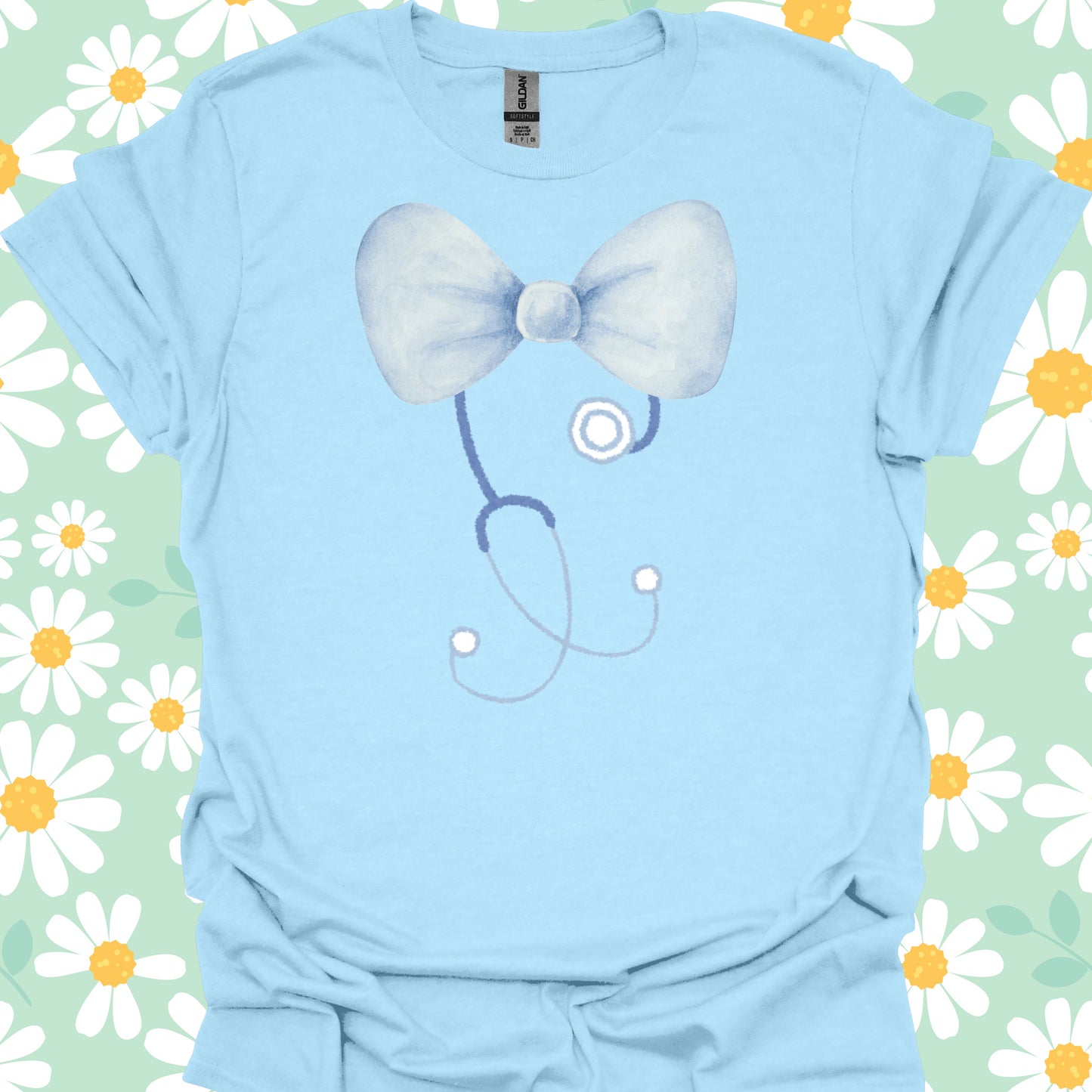 Stethoscope Bow Cute T-Shirt-S-Health Gear Shop