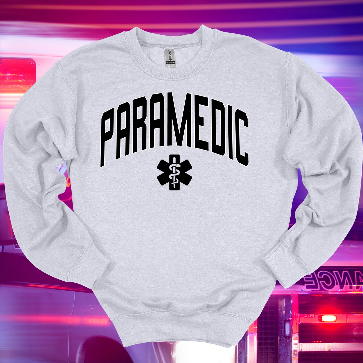 Varstity Paramedic Crewneck Sweatshirt in Ash – Great Gift for First Responders