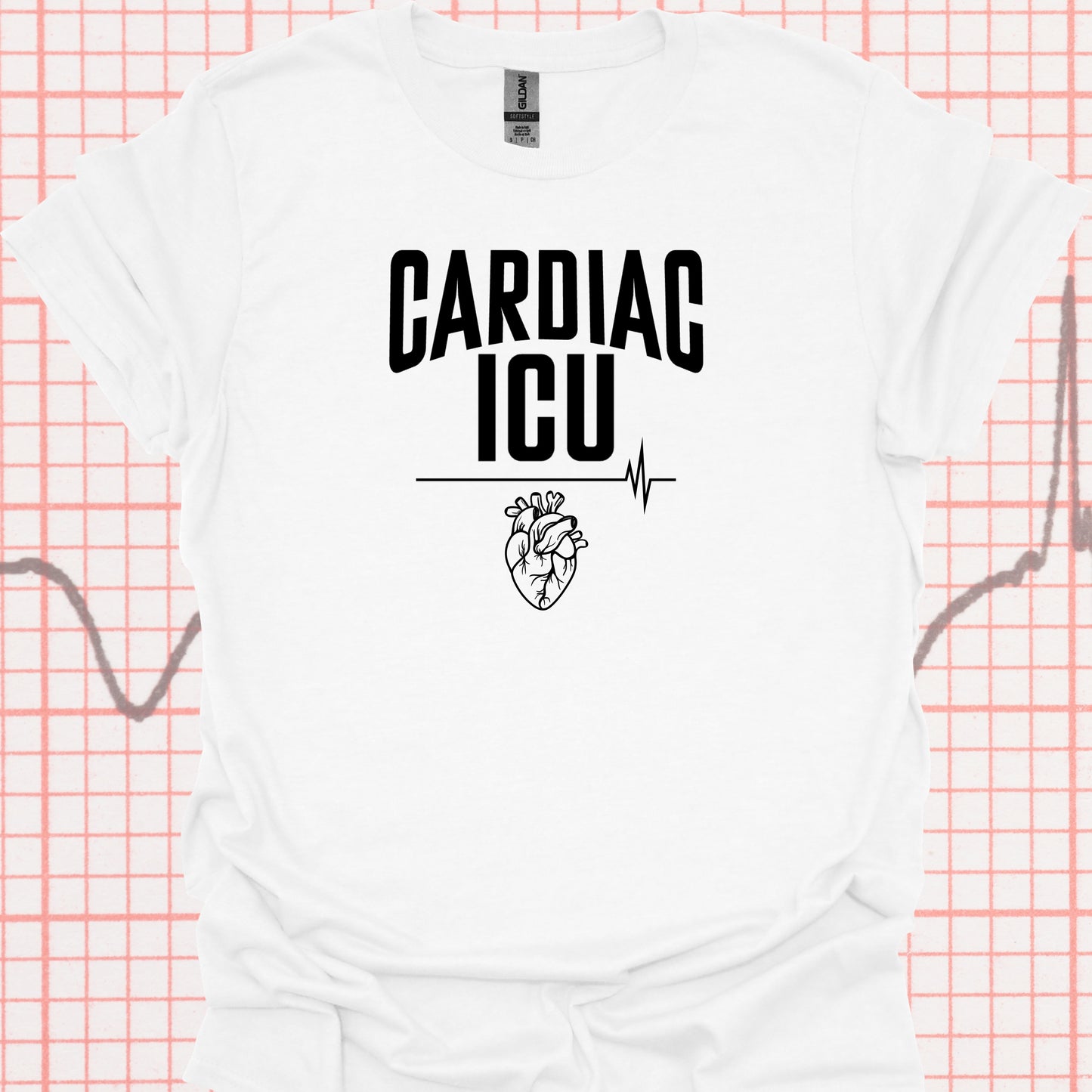 Cardiac ICU T-Shirt – Bold and Clean Design for Critical Care Pros-White-Health Gear Shop