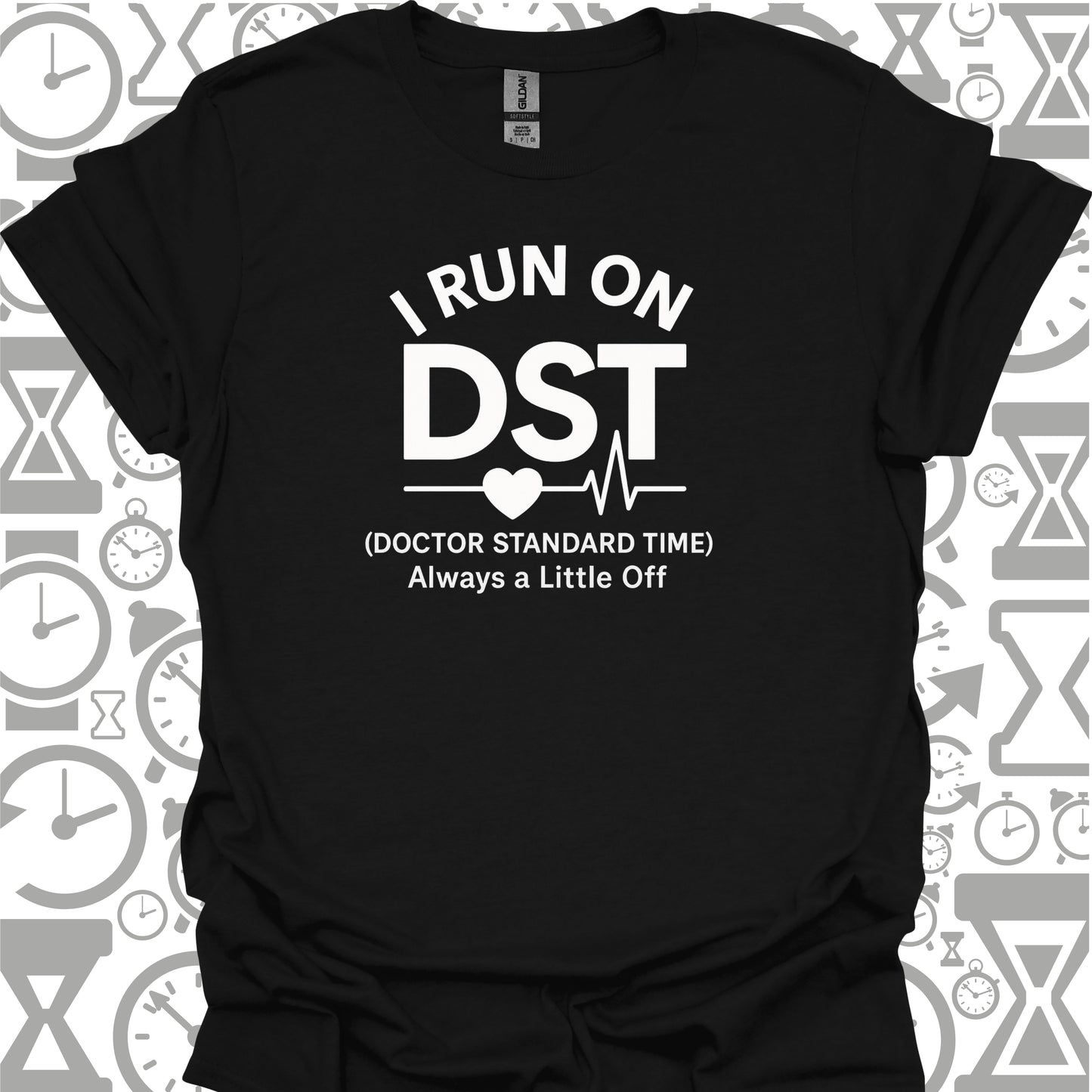 DST T-Shirt – Doctor Standard Time-Black-Health Gear Shop