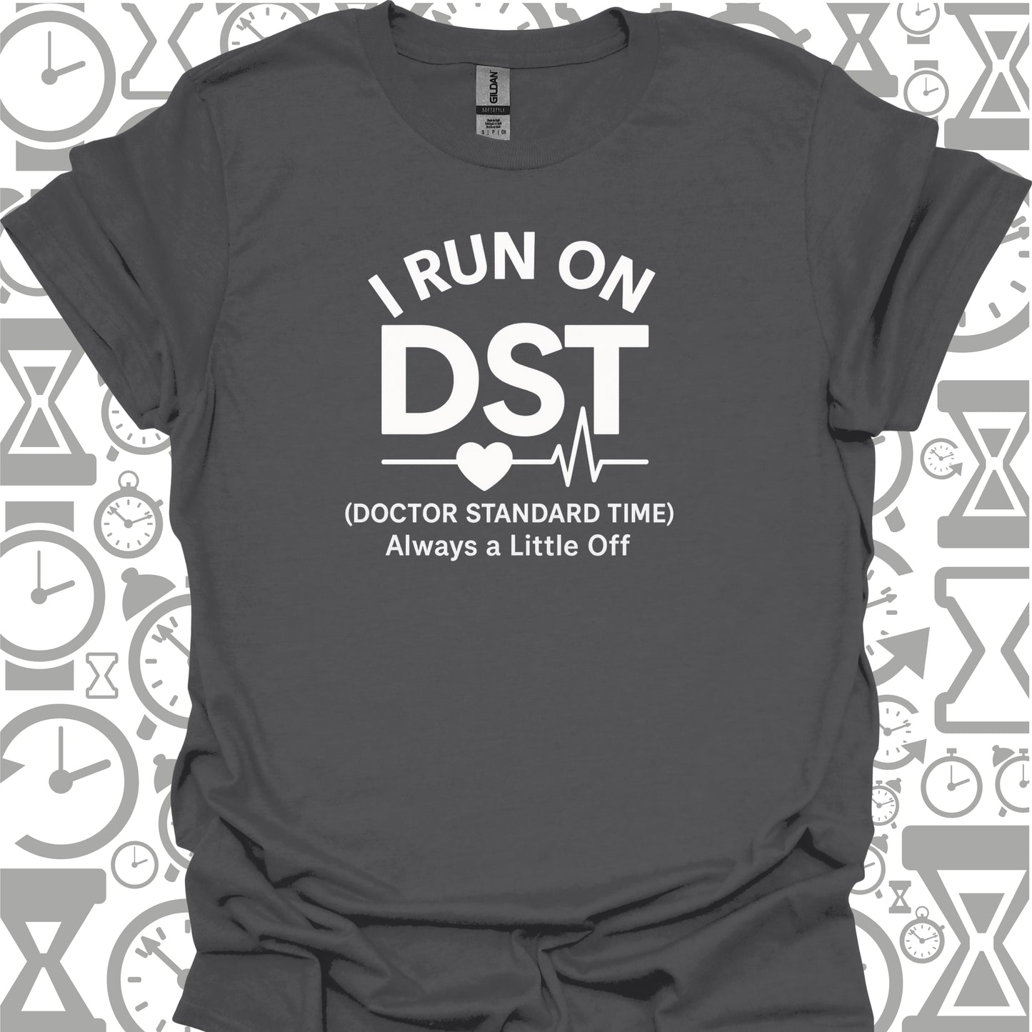 DST T-Shirt – Doctor Standard Time-Charcoal-Health Gear Shop