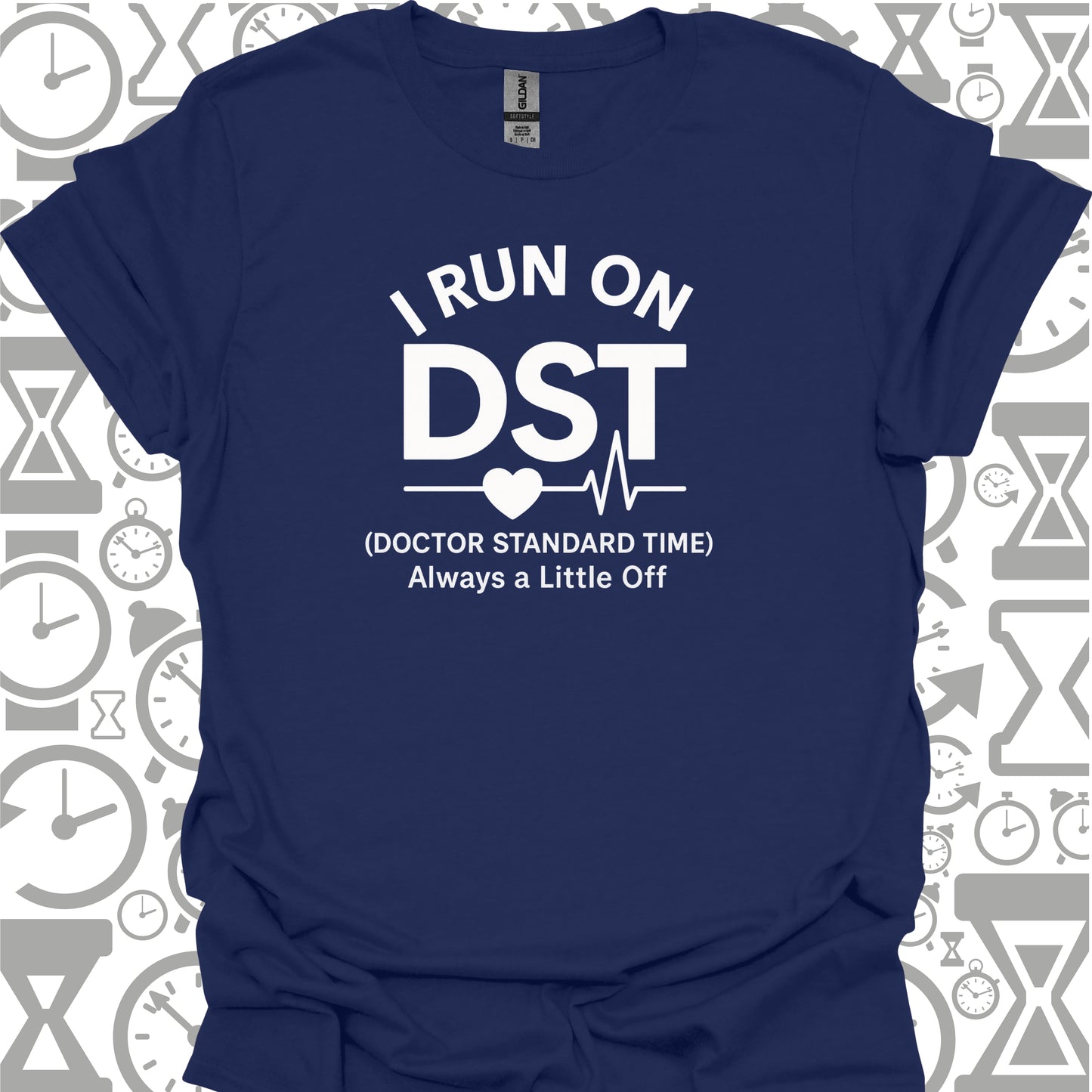 DST T-Shirt – Doctor Standard Time-Navy-Health Gear Shop