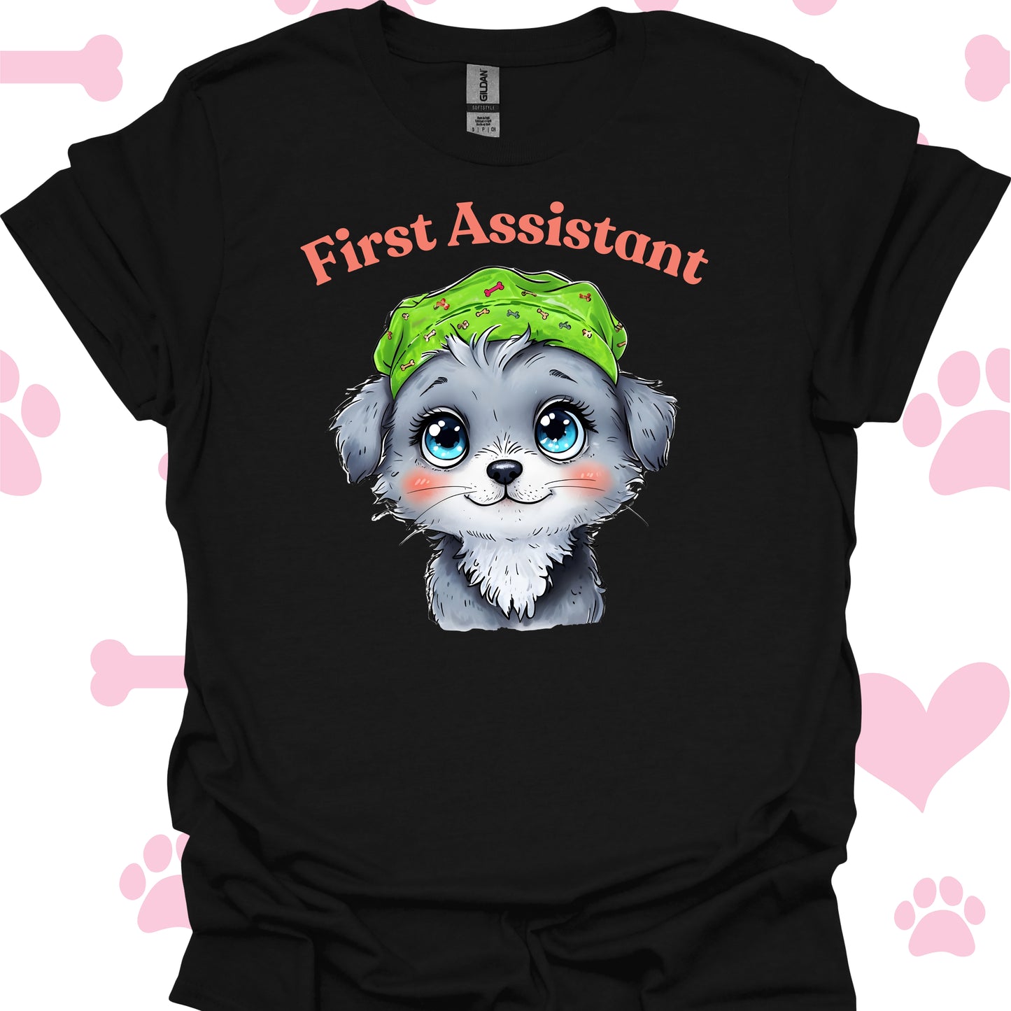 First Assistant Dog-Lover Surgeon Medical Gift T-Shirt-Black-Health Gear Shop