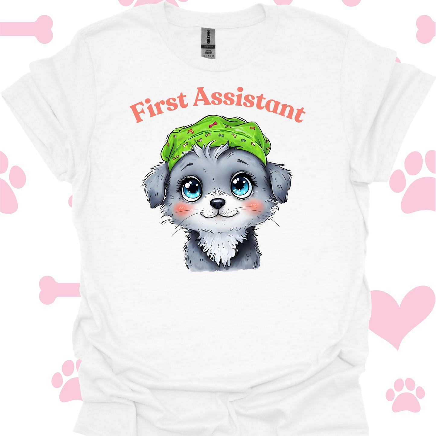 First Assistant Dog-Lover Surgeon Medical Gift T-Shirt-White-Health Gear Shop