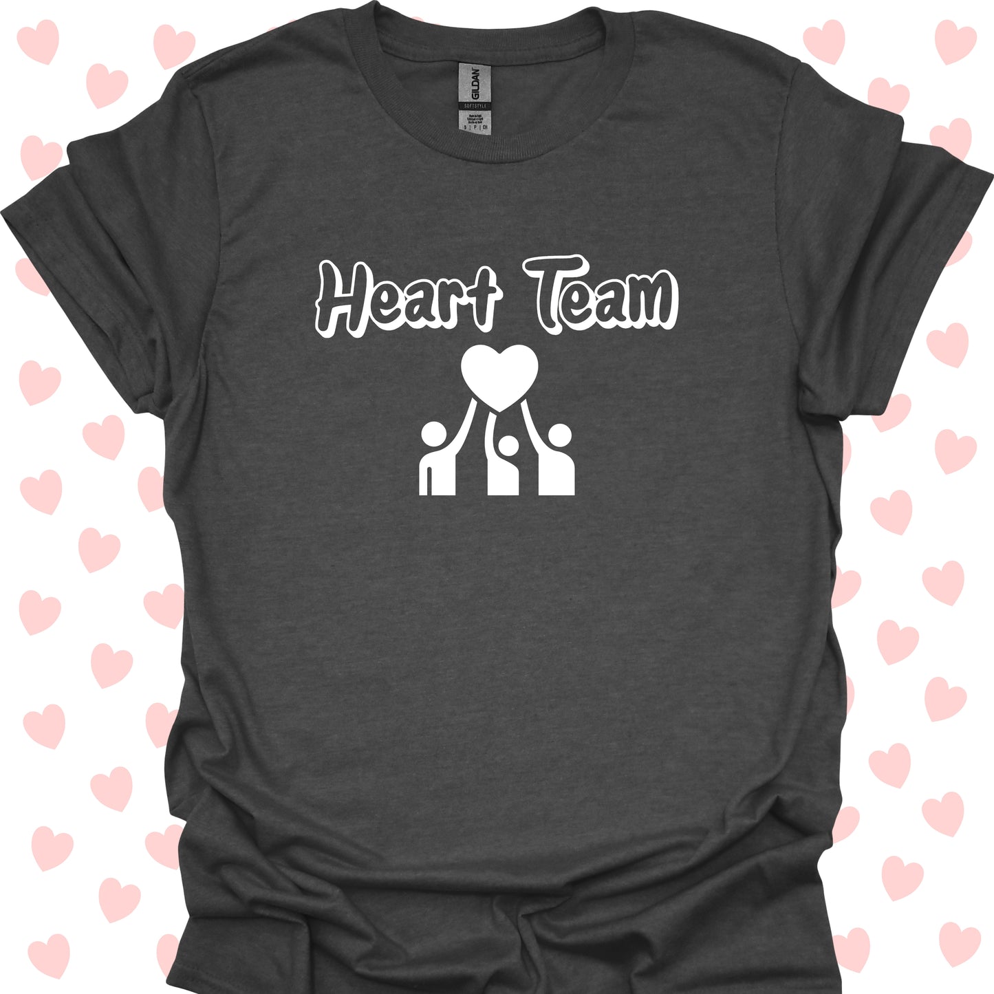 Heart Team Cardiac Surgery & Cardiology T-Shirt – Motivational Comfort for Healthcare Heroes-Dark Heather-Health Gear Shop