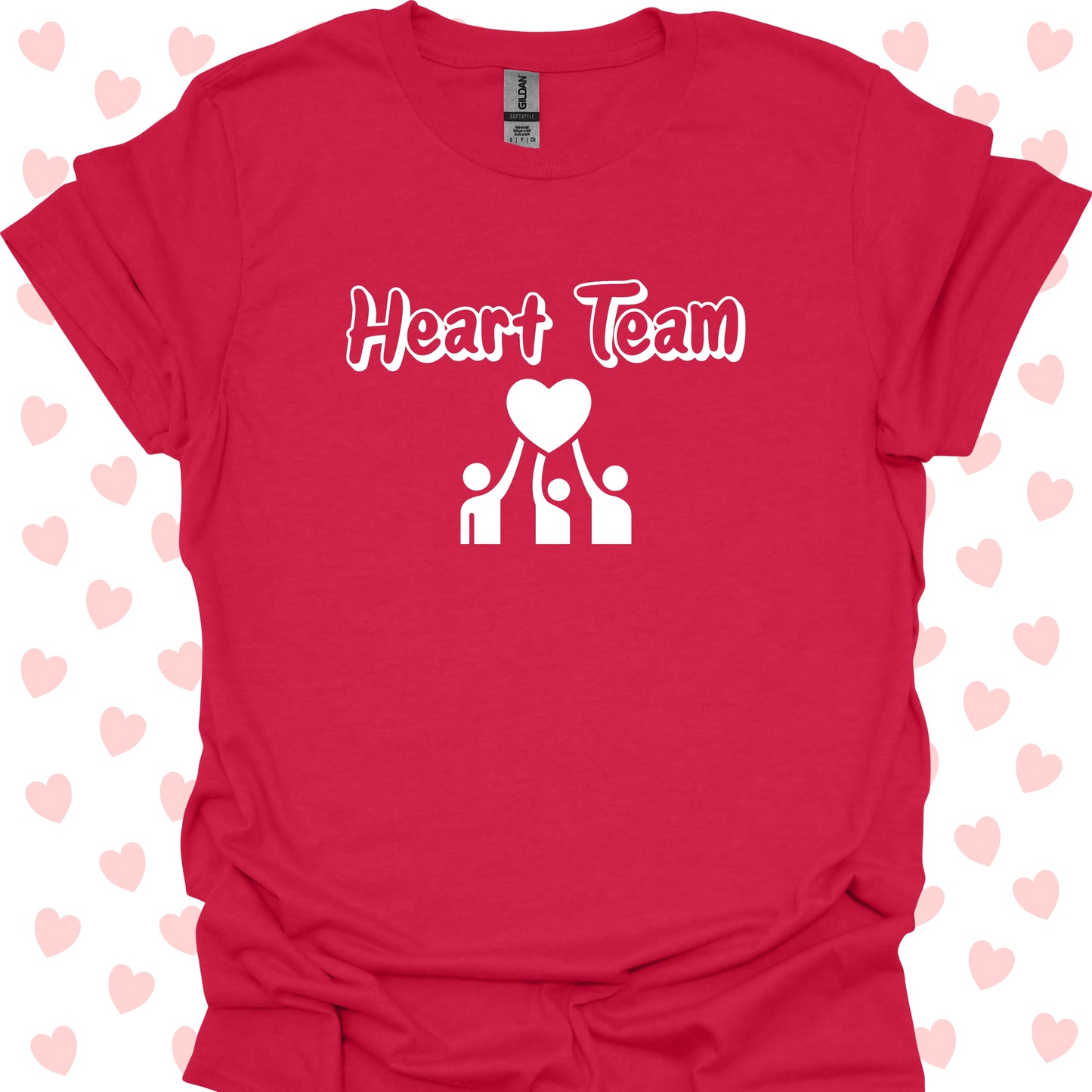 Heart Team Cardiac Surgery & Cardiology T-Shirt – Motivational Comfort for Healthcare Heroes-Cherry Red-Health Gear Shop