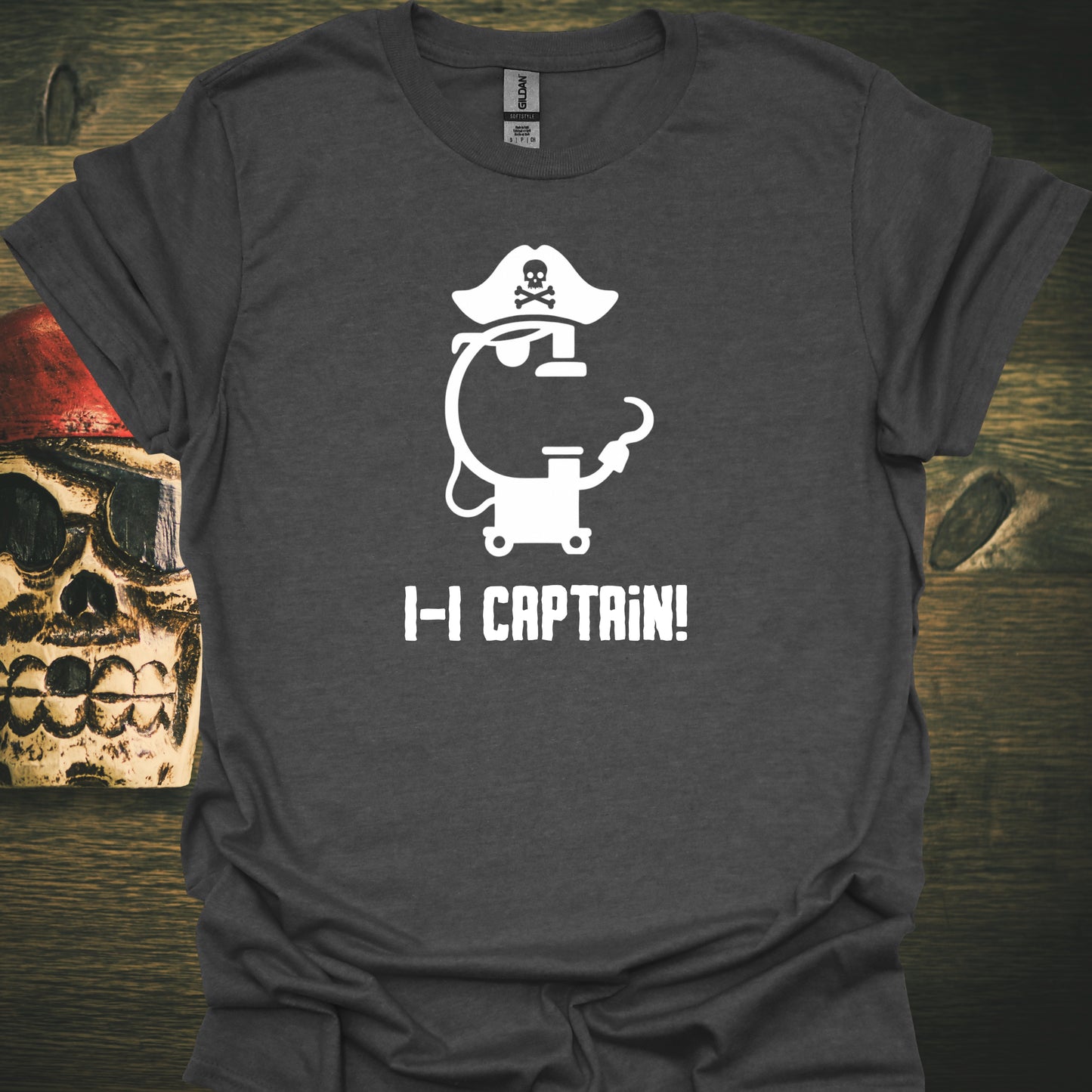 I-I Captain Funny C-Arm Radiology T-Shirt-Graphite Heather-Health Gear Shop
