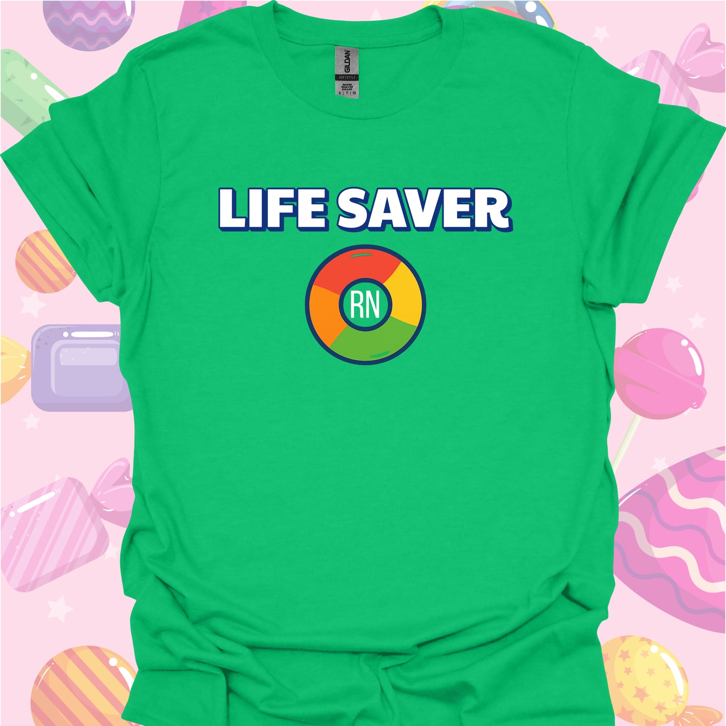 Nurse RN Life Saver T-Shirt – Sweet Gift for Healthcare Heroes-Irish Green-Health Gear Shop