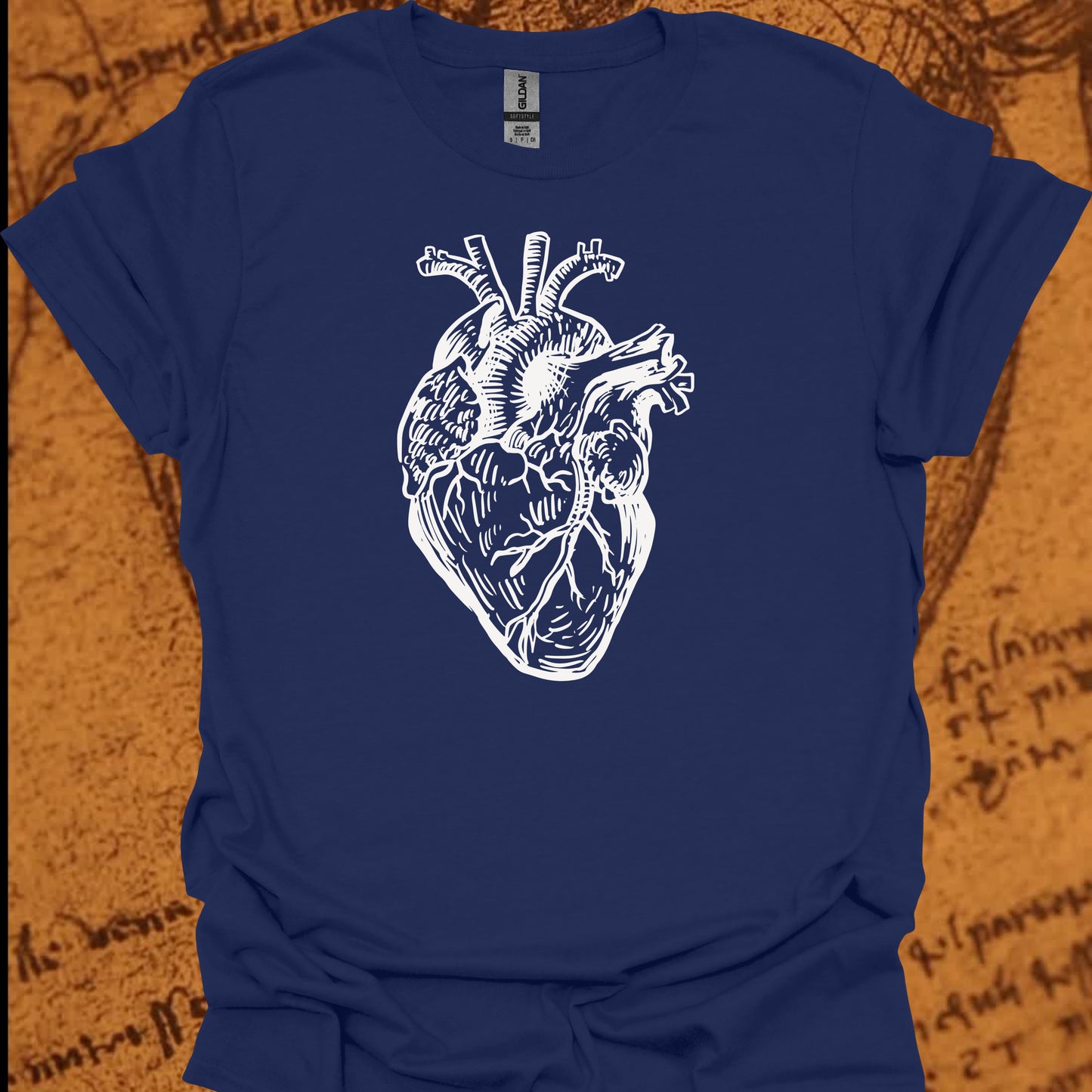 Minimalist Human Heart T-Shirt – Anatomical Sketch Design