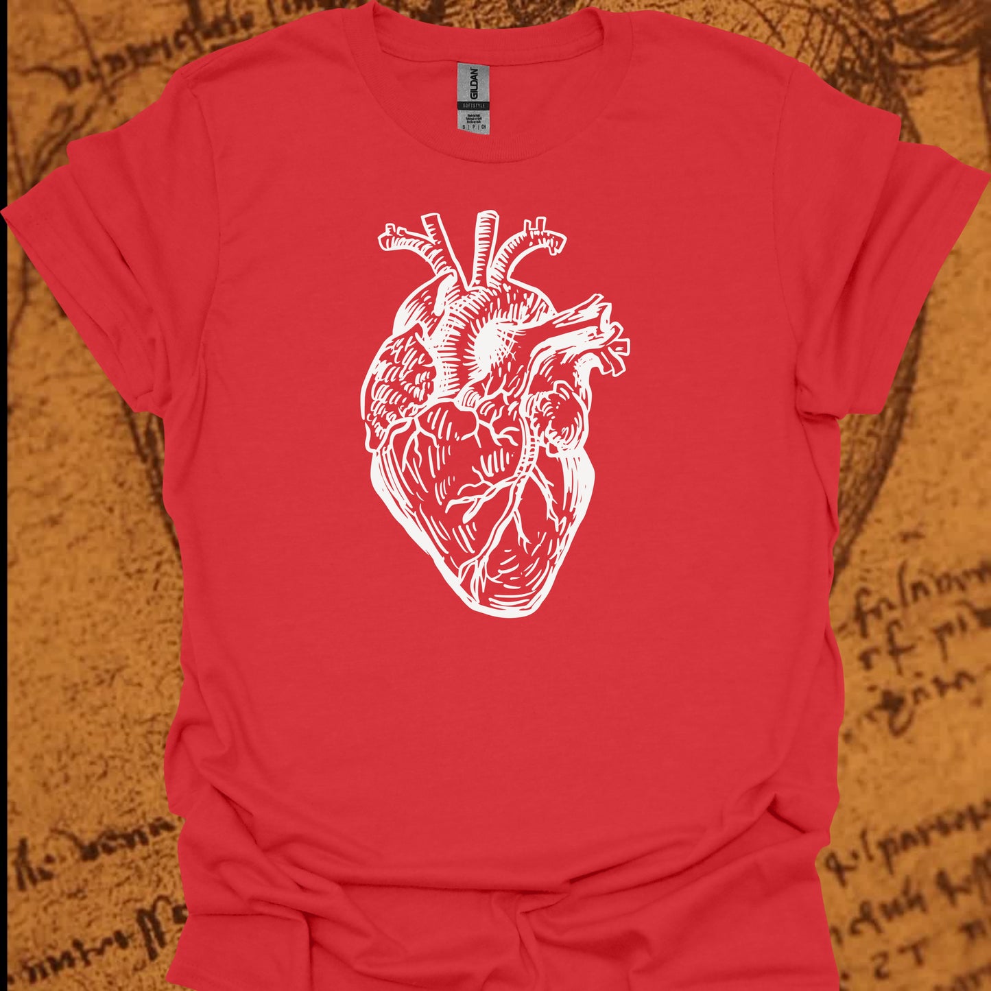 Minimalist Human Heart T-Shirt – Anatomical Sketch Design