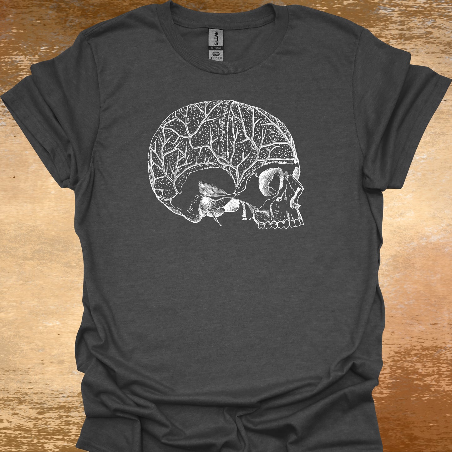 Minimalist Skull Anatomy Medical Sketch T-Shirt
