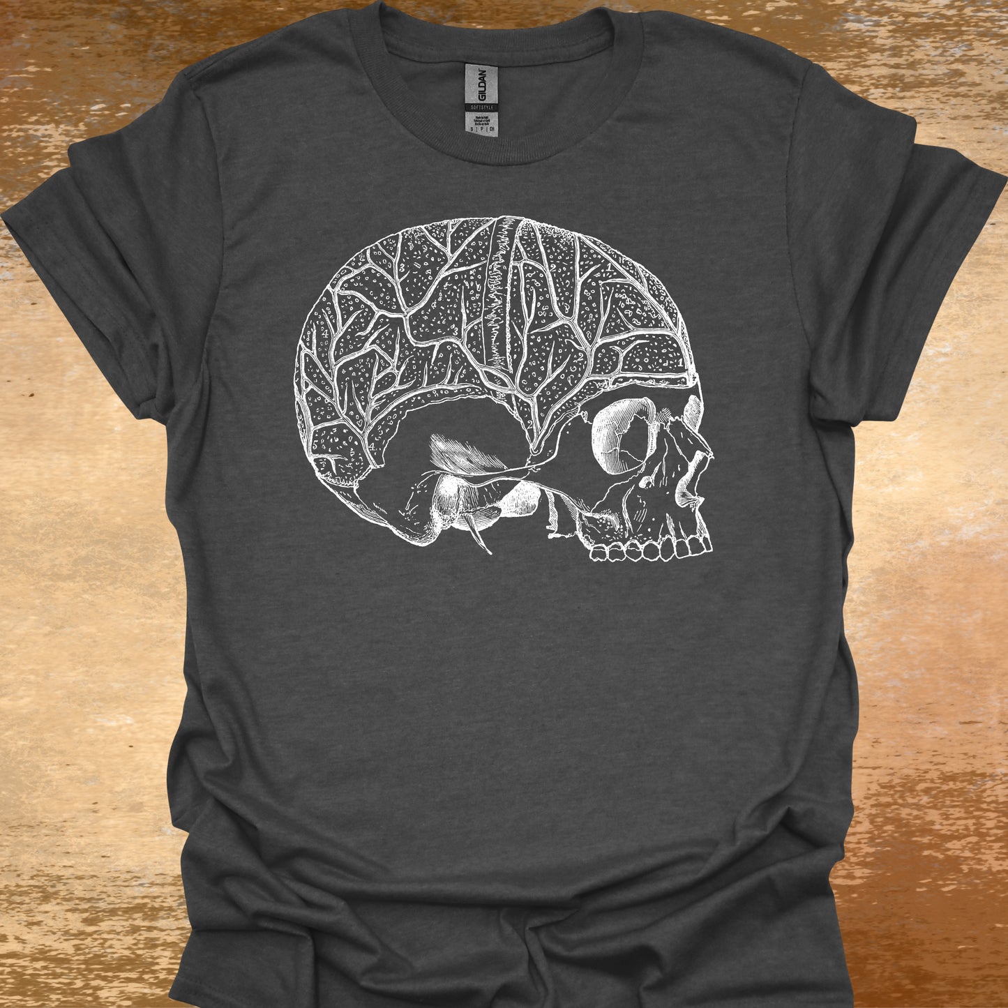 Minimalist Skull Anatomy Medical Sketch T-Shirt