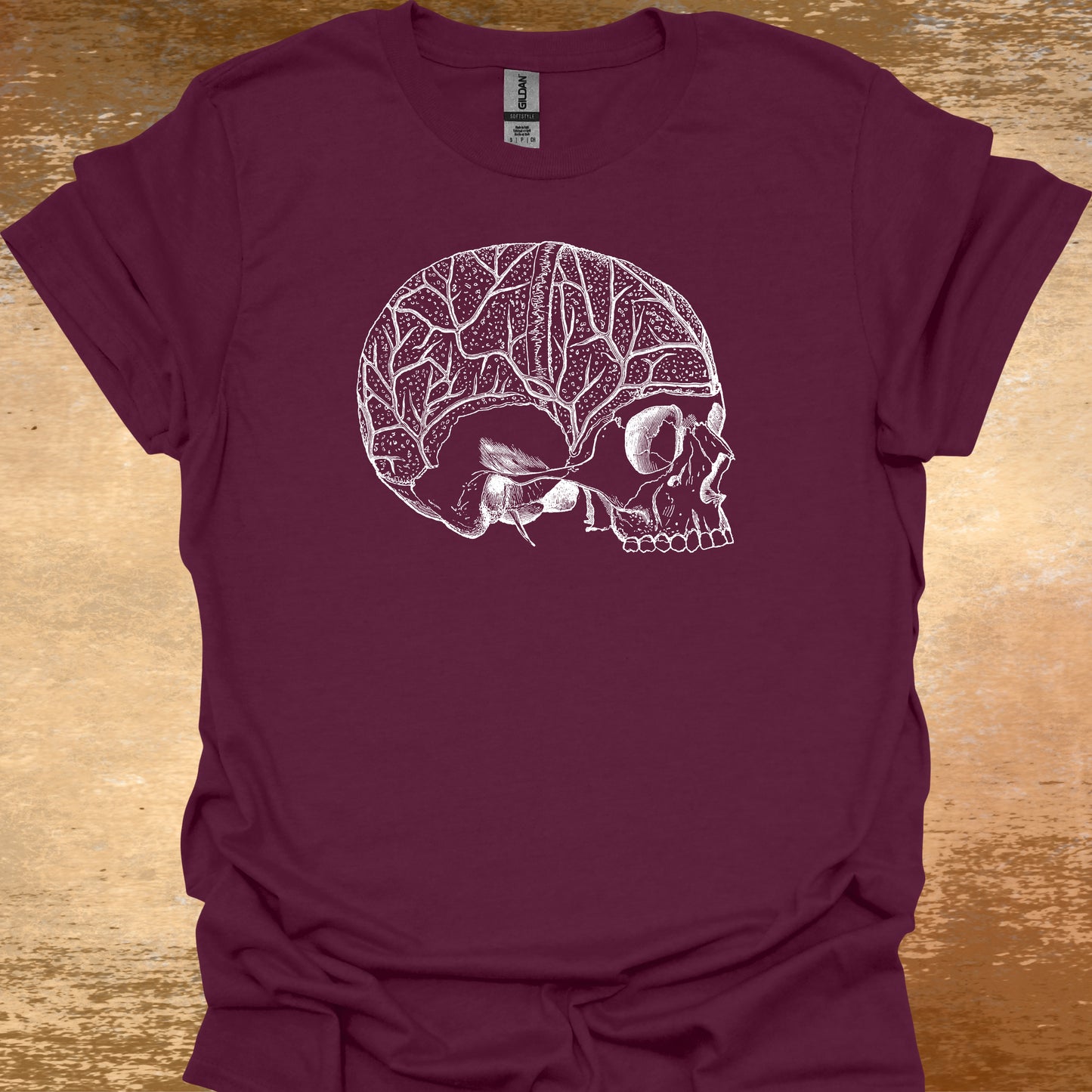 Minimalist Skull Anatomy Medical Sketch T-Shirt