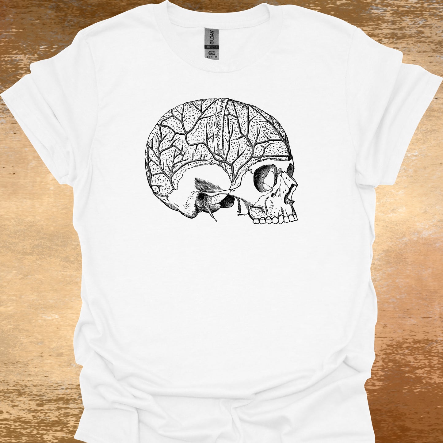 Minimalist Skull Anatomy Medical Sketch T-Shirt
