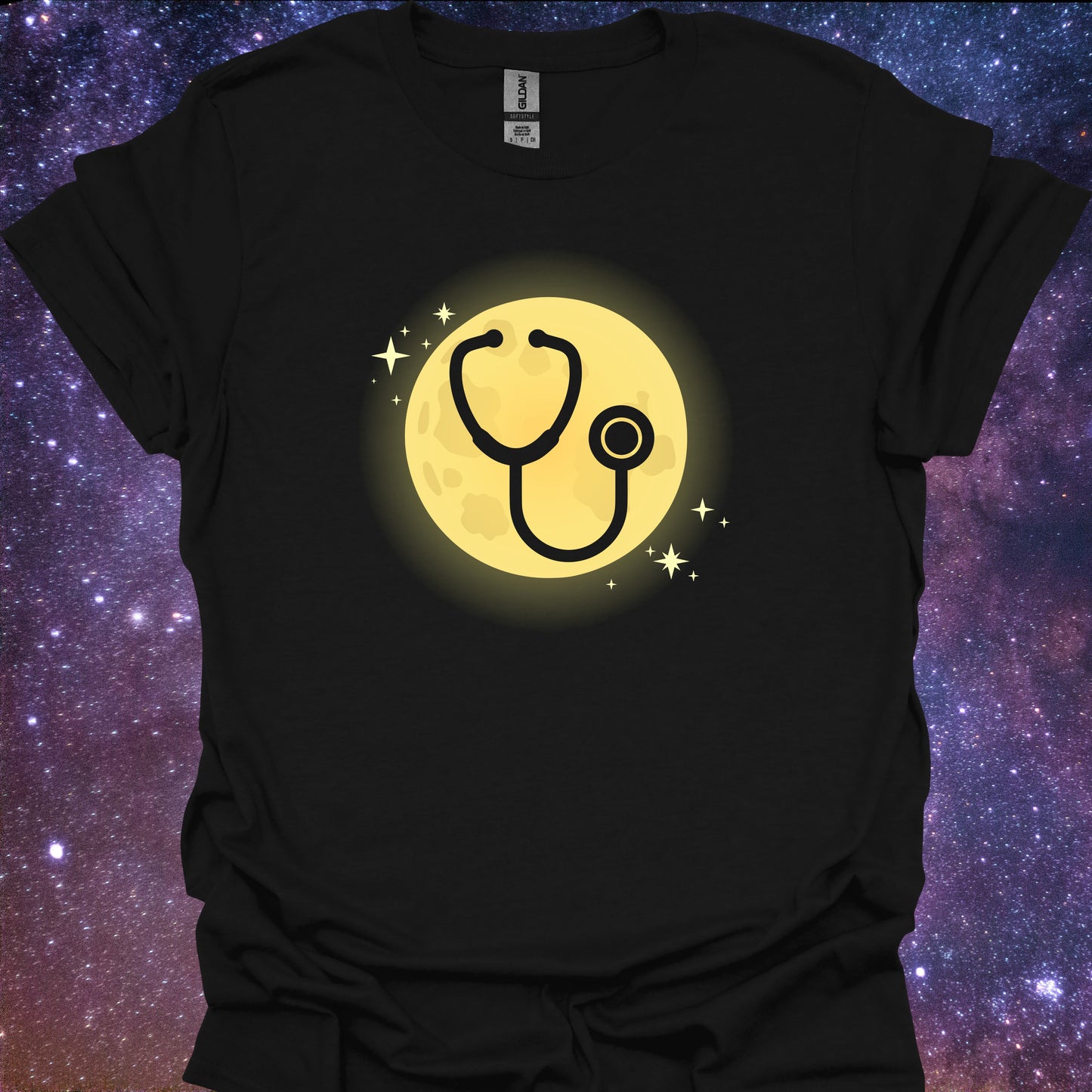 Moon Stethoscope T-Shirt – Perfect for Night Shift Heroes