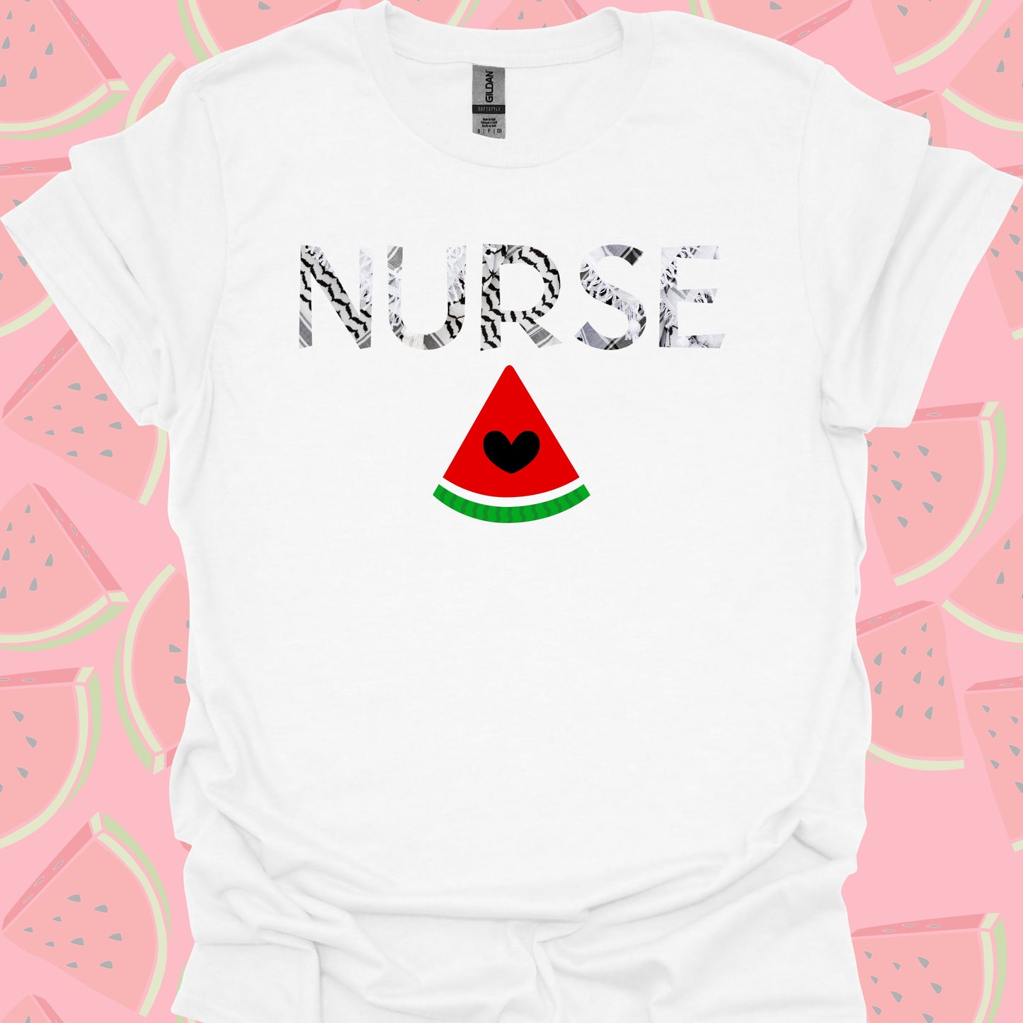 Nurse Watermelon T-Shirt-White-Health Gear Shop