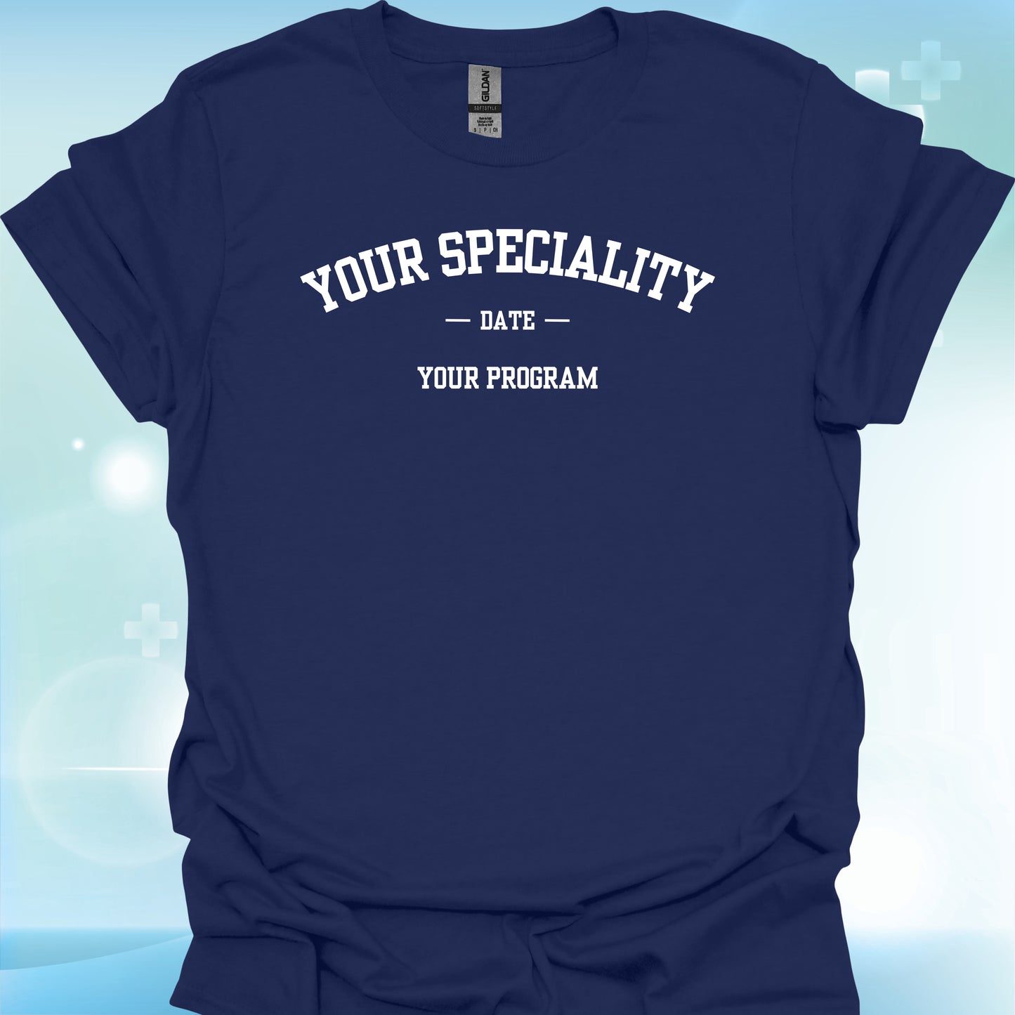 Customizable Healthcare Specialty T-Shirt-Navy-Health Gear Shop