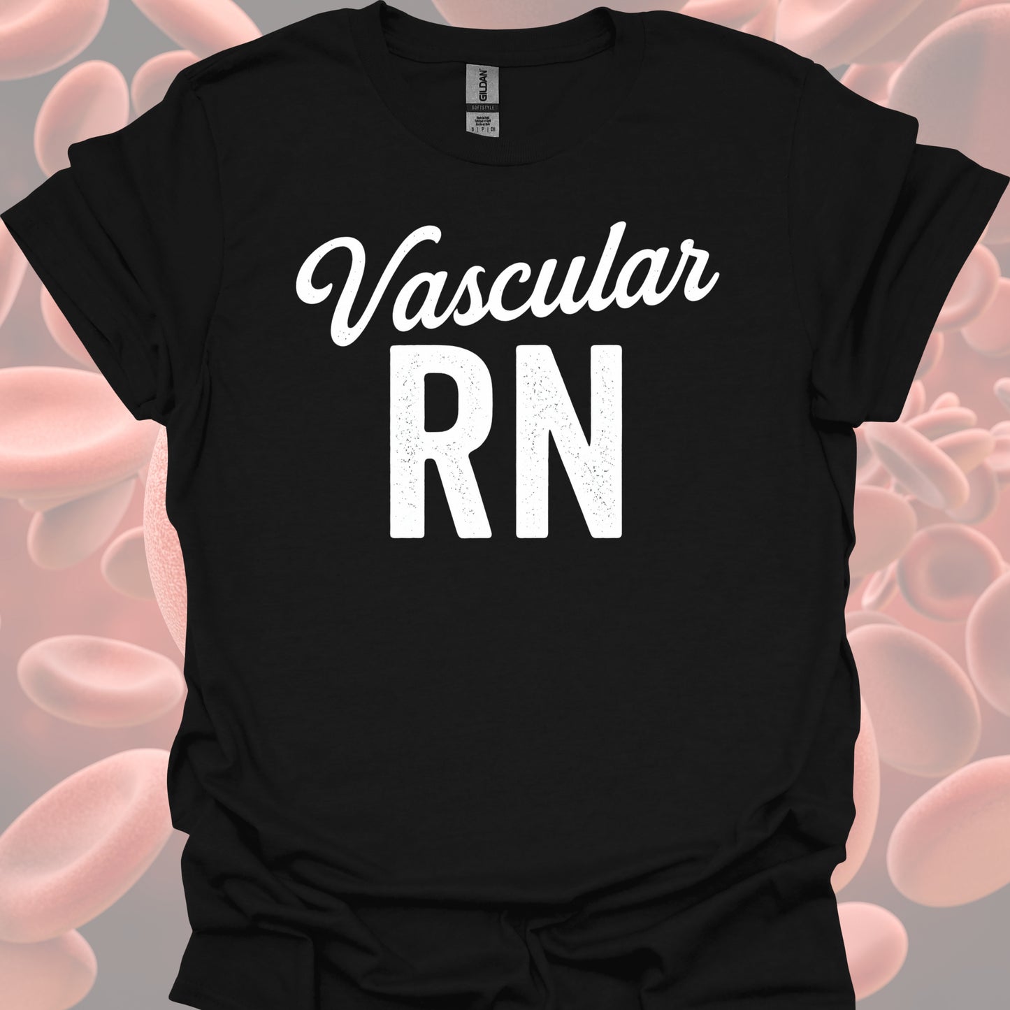 Vascular RN T-Shirt – Vascular Nurses Keep It Flowing-Black-Health Gear Shop