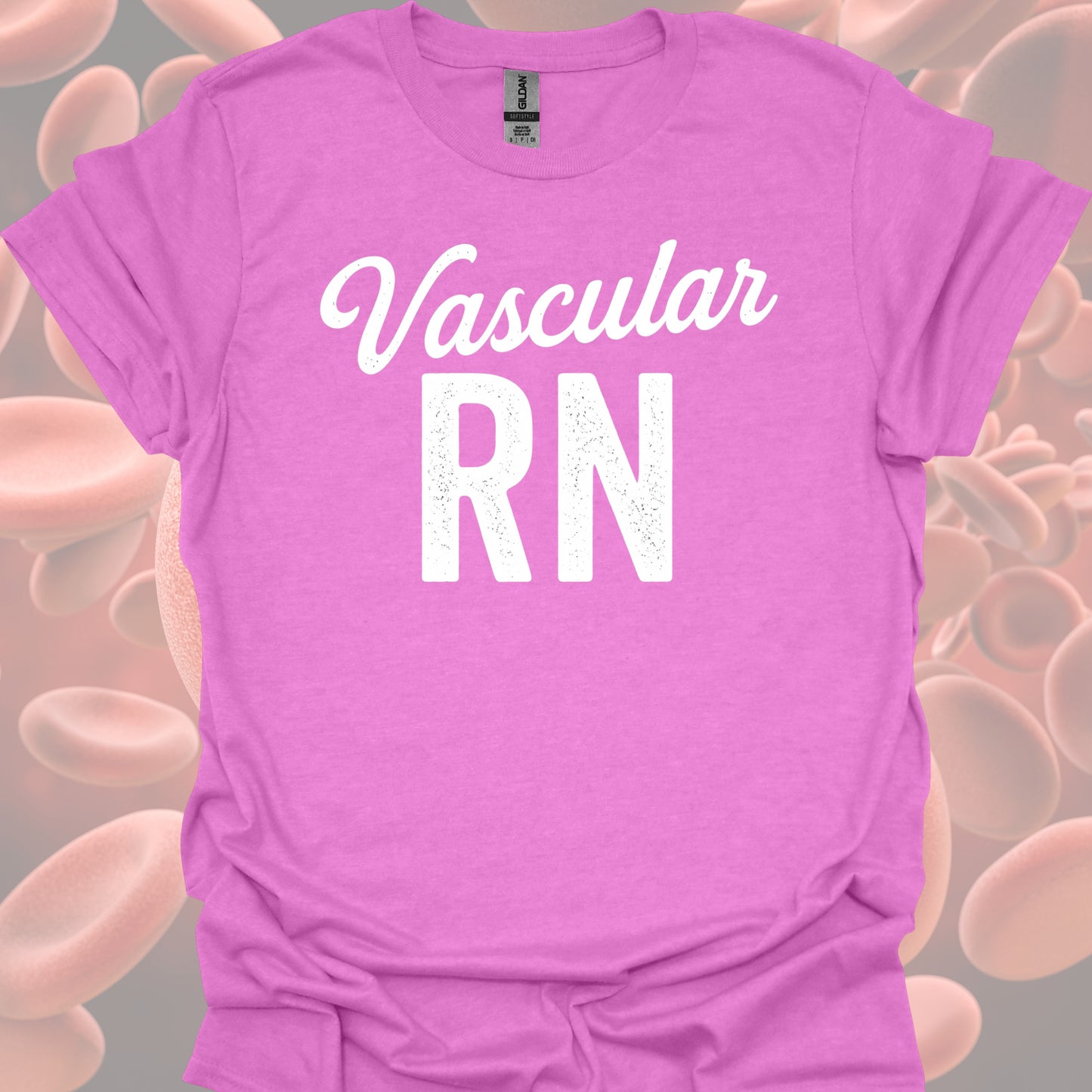 Vascular RN T-Shirt – Vascular Nurses Keep It Flowing-Heather Berry-Health Gear Shop