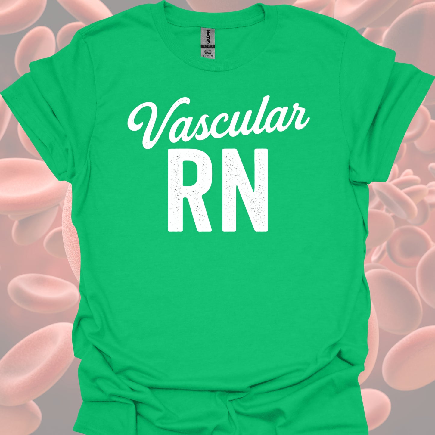 Vascular RN T-Shirt – Vascular Nurses Keep It Flowing-Irish Green-Health Gear Shop