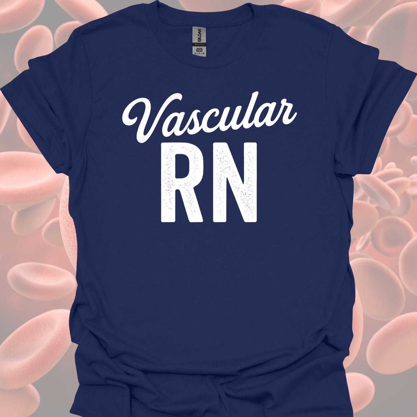 Vascular RN T-Shirt – Vascular Nurses Keep It Flowing-Navy-Health Gear Shop