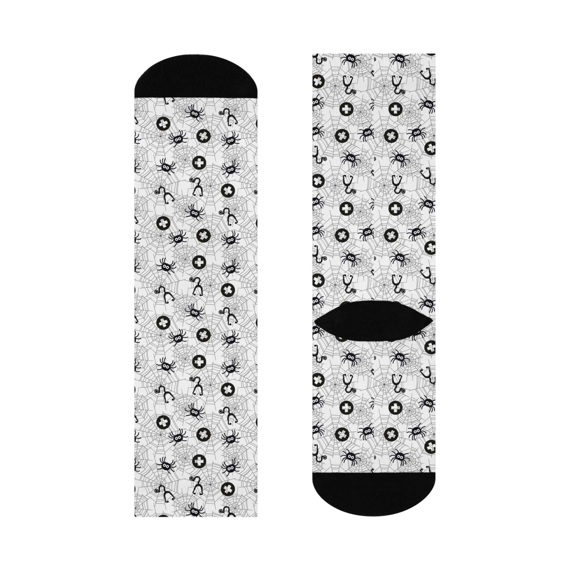 Spooky Spider Halloween Medical Cushioned Crew 3/4 Length Sock -Health Gear Shop