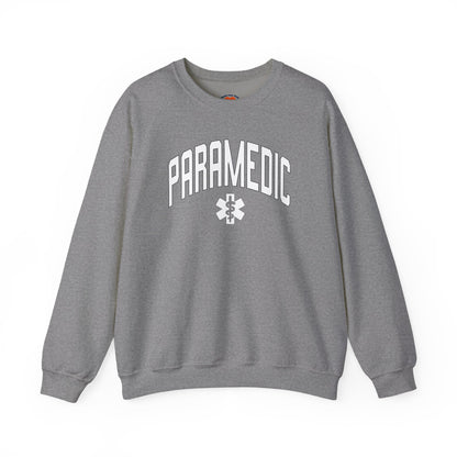 Varstity Paramedic Crewneck Sweatshirt-Graphite Heather-Health Gear Shop