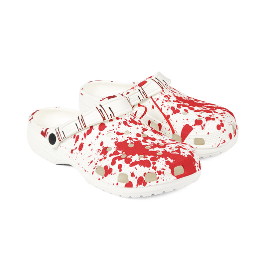 Red Splatter EVA Foam Rubber Clogs