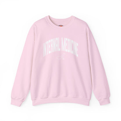 Varsity Internal Medicine Crewneck Sweatshirt-Light Pink-Health Gear Shop